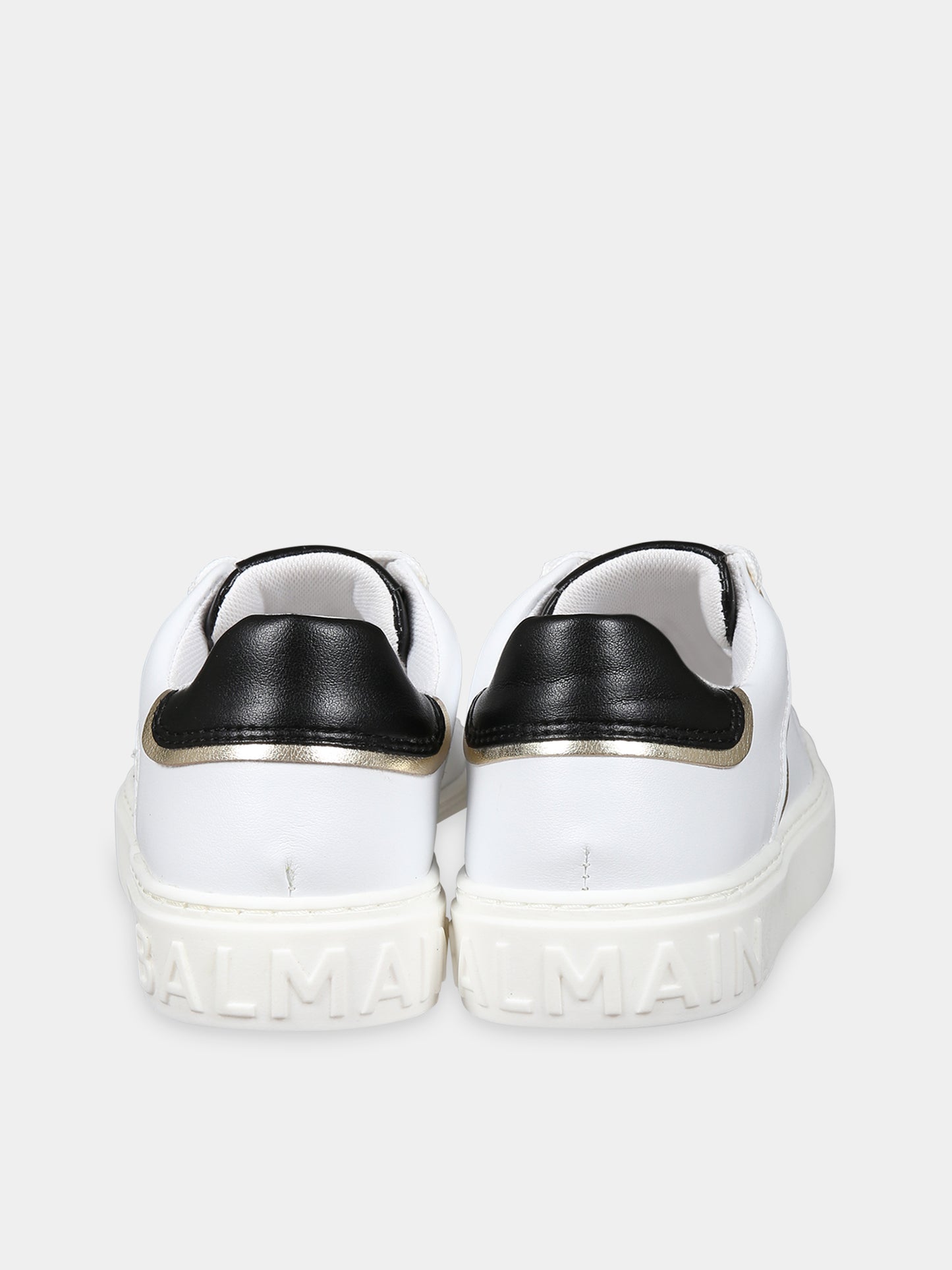 Sneakers bianche per bambini con logo,Balmain Kids,BT0Q26 Z1217 100NE