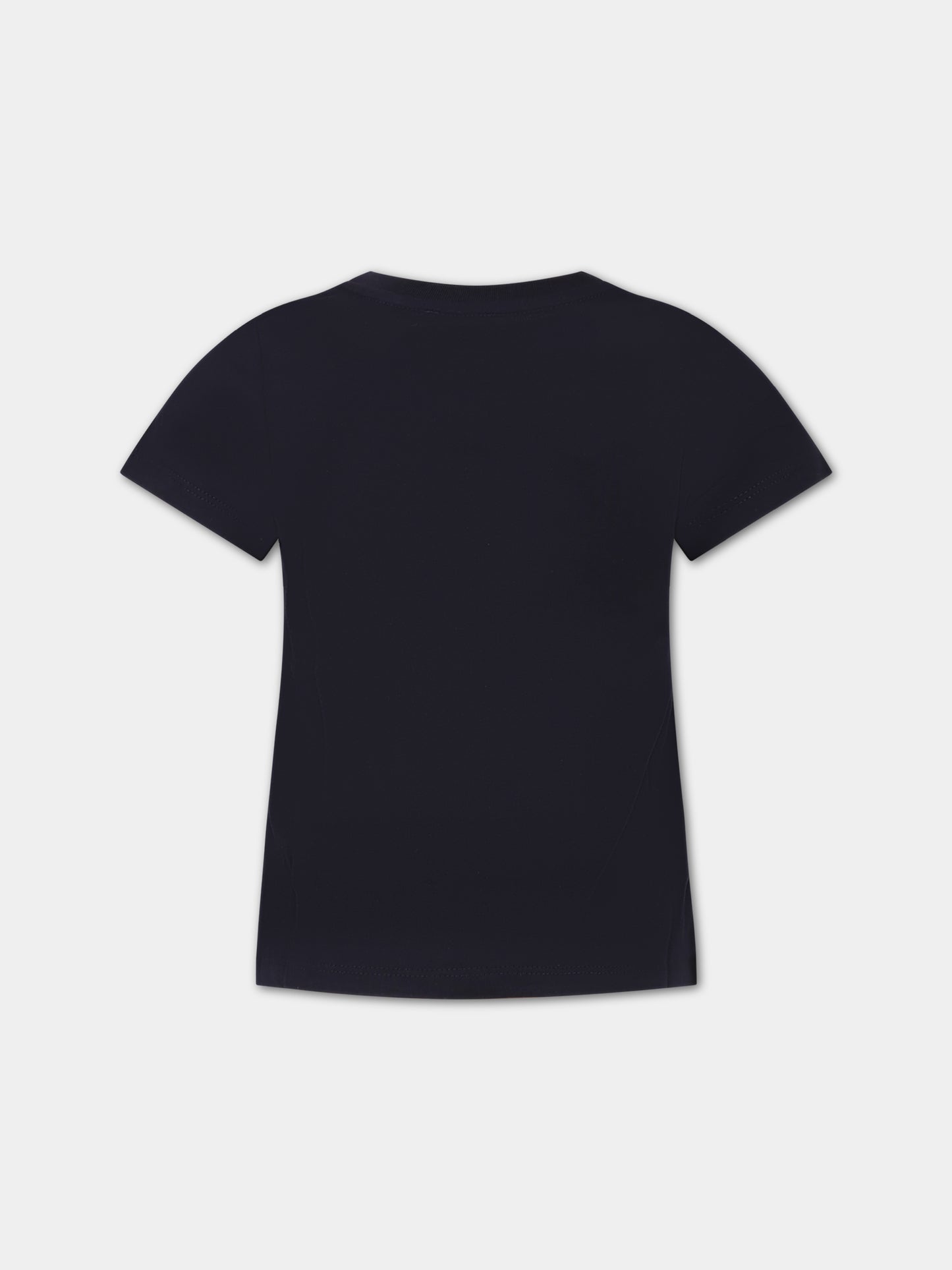 T-shirt blu per bambina con logo,Chloé Kids,C15E35 859