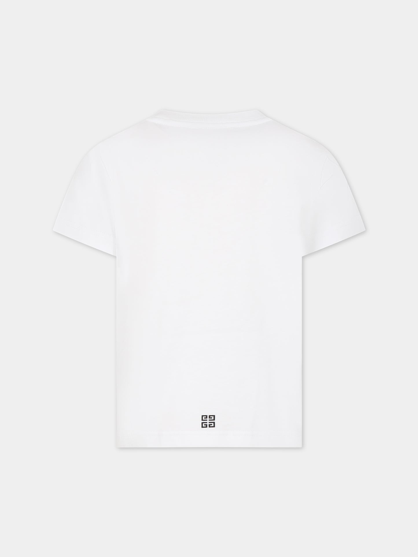 T-shirt bianca per bambini con Oswald e logo,Givenchy Kids,H25451 10P