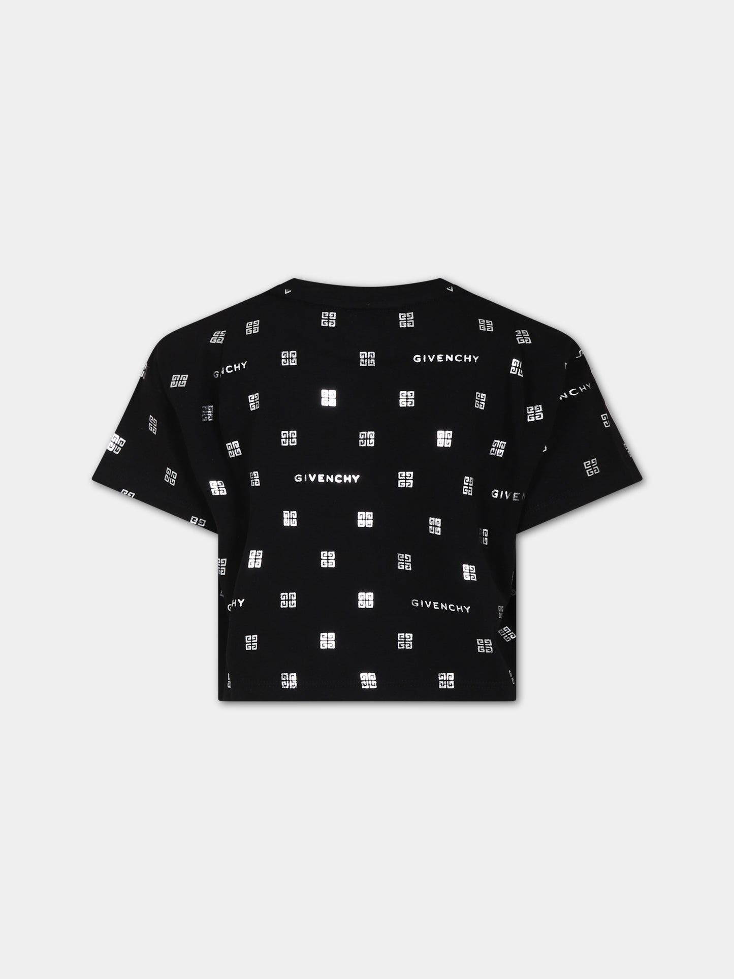 T-shirt nera per bambina con logo,Givenchy Kids,H15344 09B