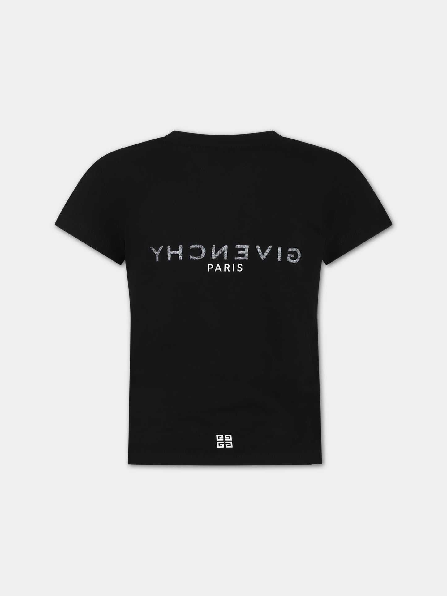 T-shirt nera per bambini con logo,Givenchy Kids,H15329 09B