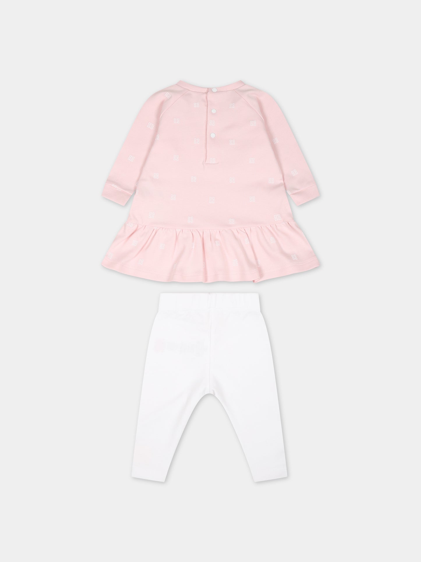 Completo rosa per neonata con logo,Givenchy Kids,H98183 44Z