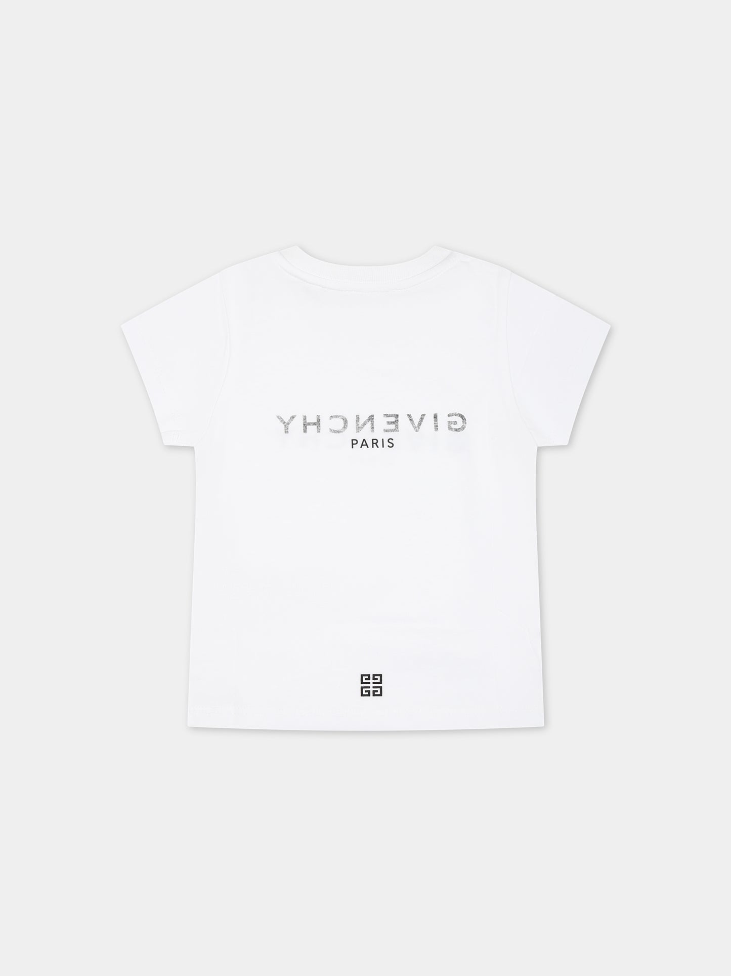 T-shirt bianca per neonati con logo,Givenchy Kids,H05268 10P
