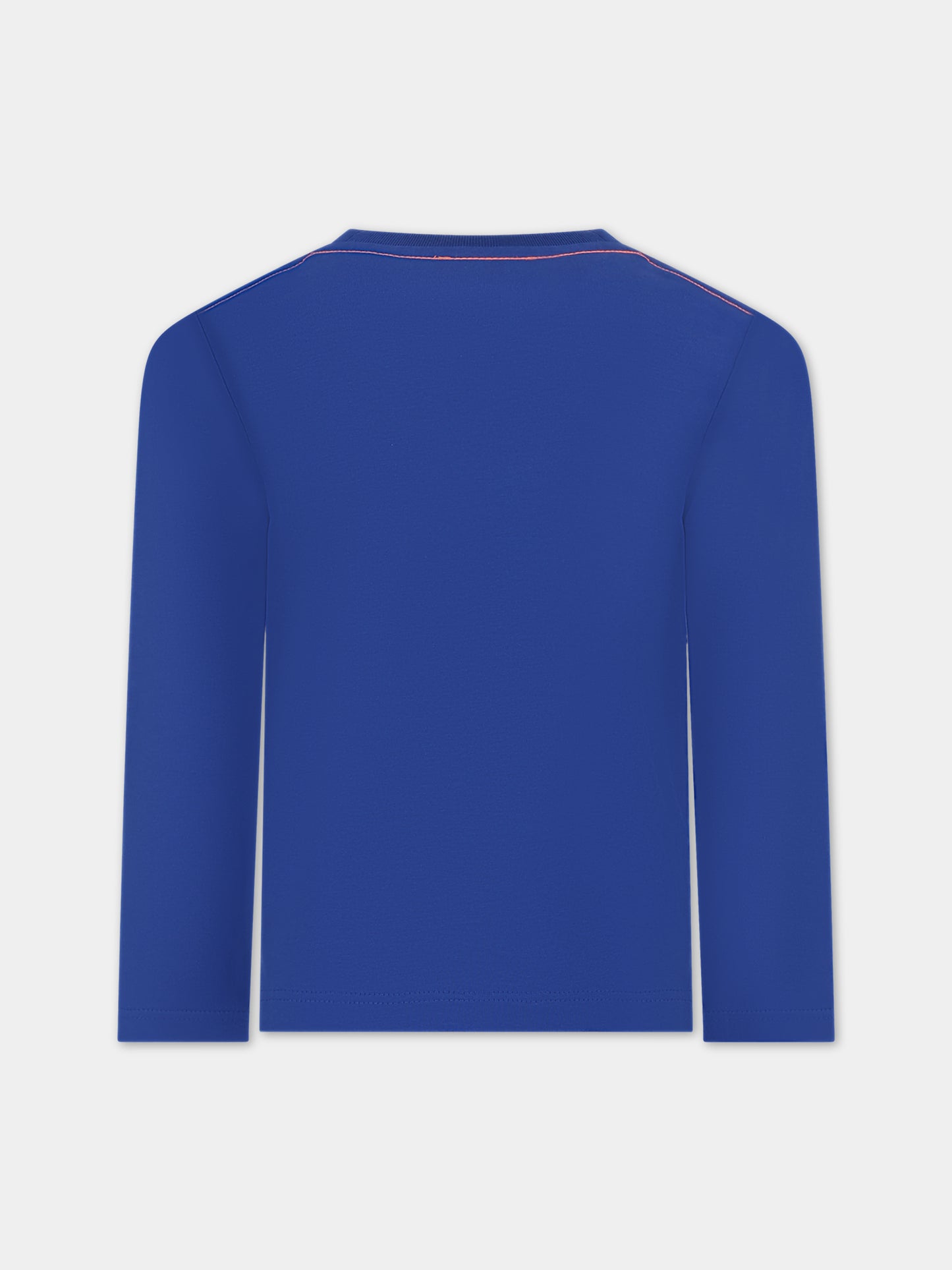 T-shirt blu per bambino con logo,Little Marc Jacobs,W25604 865