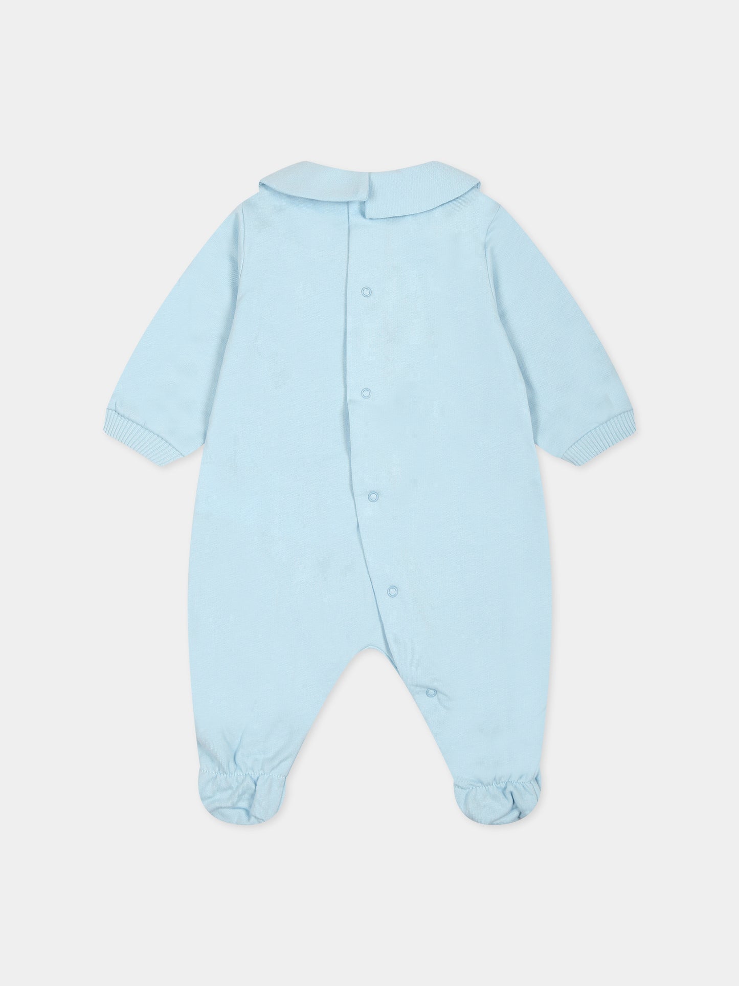 Tutina celeste per neonato con Teddy Bear e stampa,Moschino Kids,MUT03L LCA40 40304