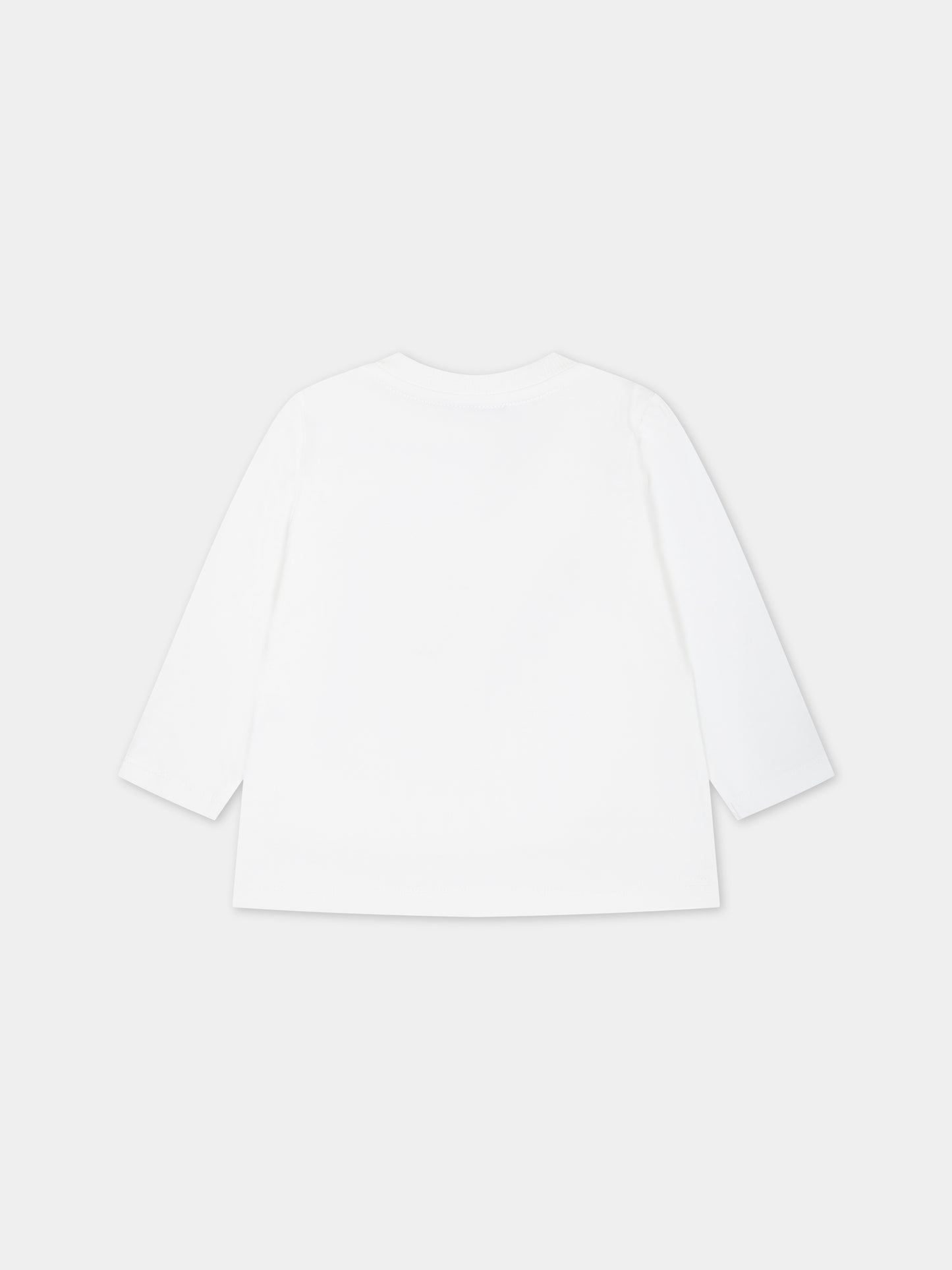 T-shirt bianca per neonati con Teddy Bears e logo,Moschino Kids,MZO00D LAA10 10101