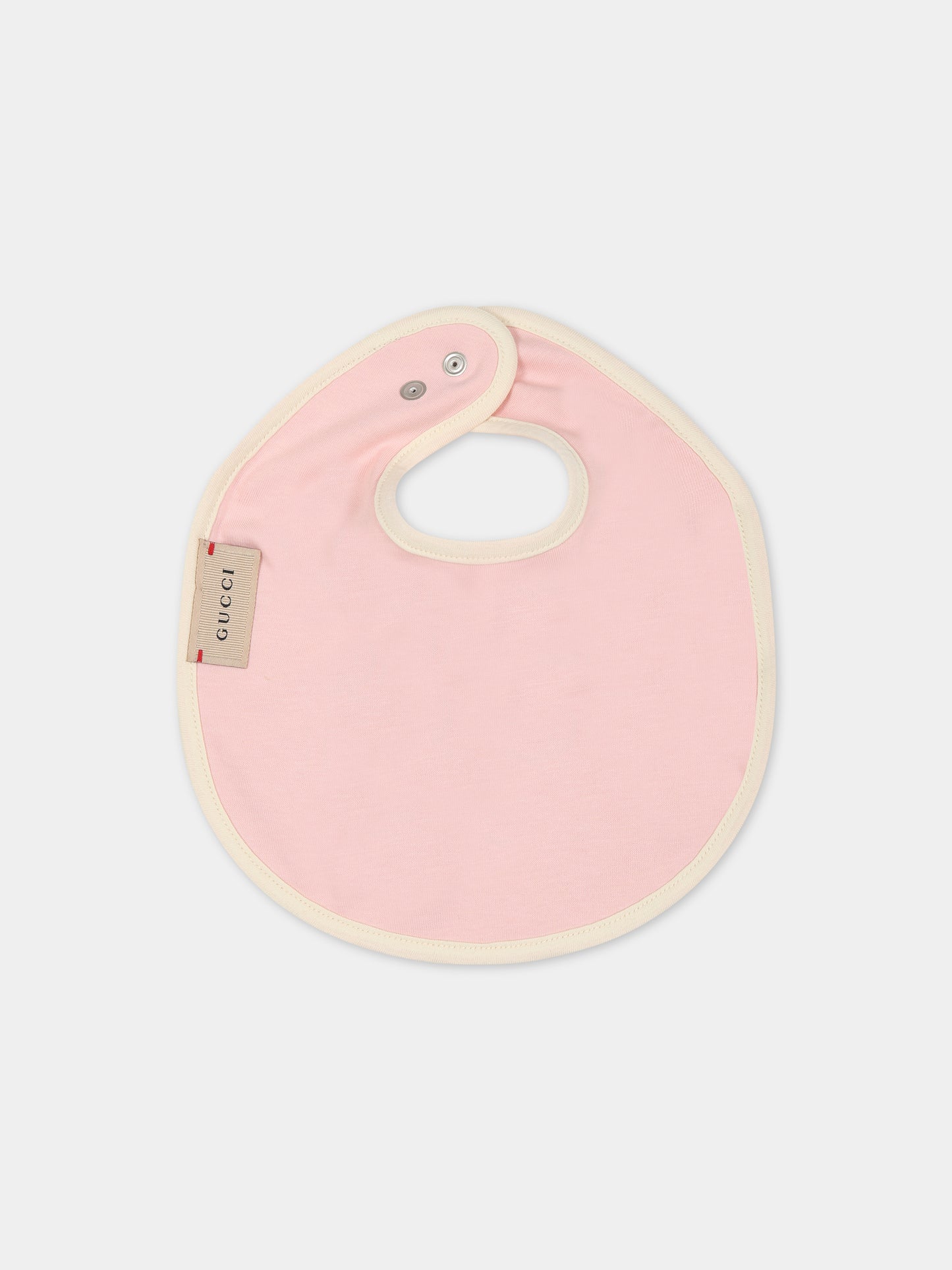 Bavaglino rosa per neonata con stampa e logo,Gucci Kids,751773 3K107 5878