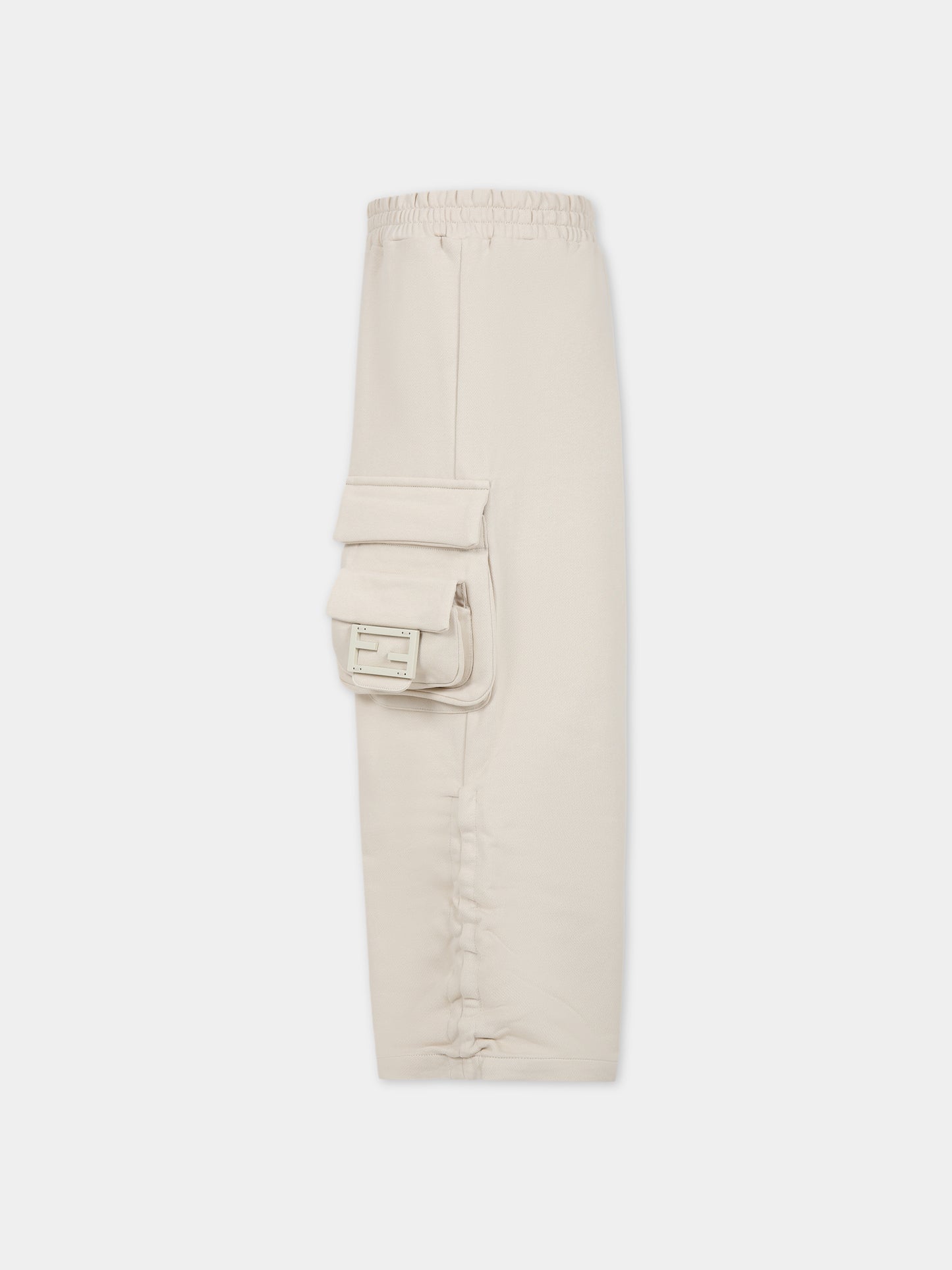 Pantaloni beige per bambina con doppia F,Fendi Kids,JFF302 5V0 F1B2Y