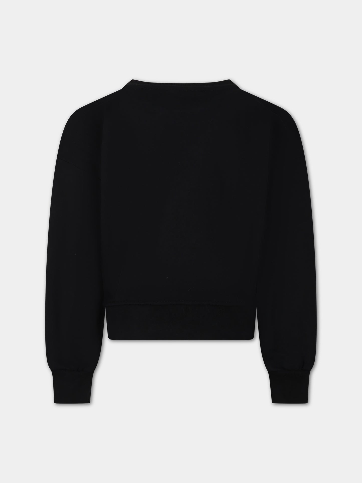 Felpa nera per bambina con logo,Msgm Kids,F3MSJGSW090 110