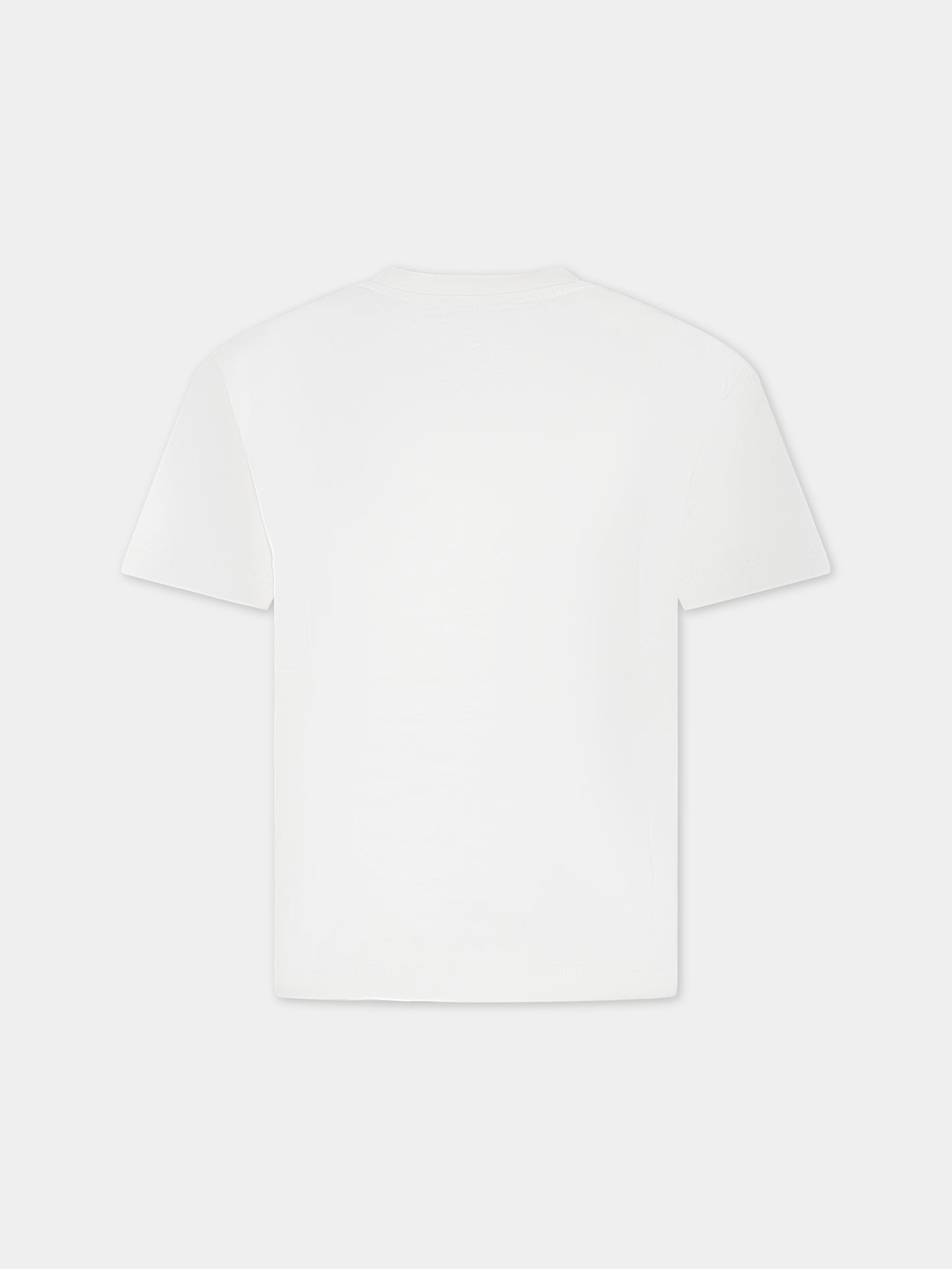 T-shirt avorio per bambino con logo,Msgm Kids,F3MSJBTH126 013