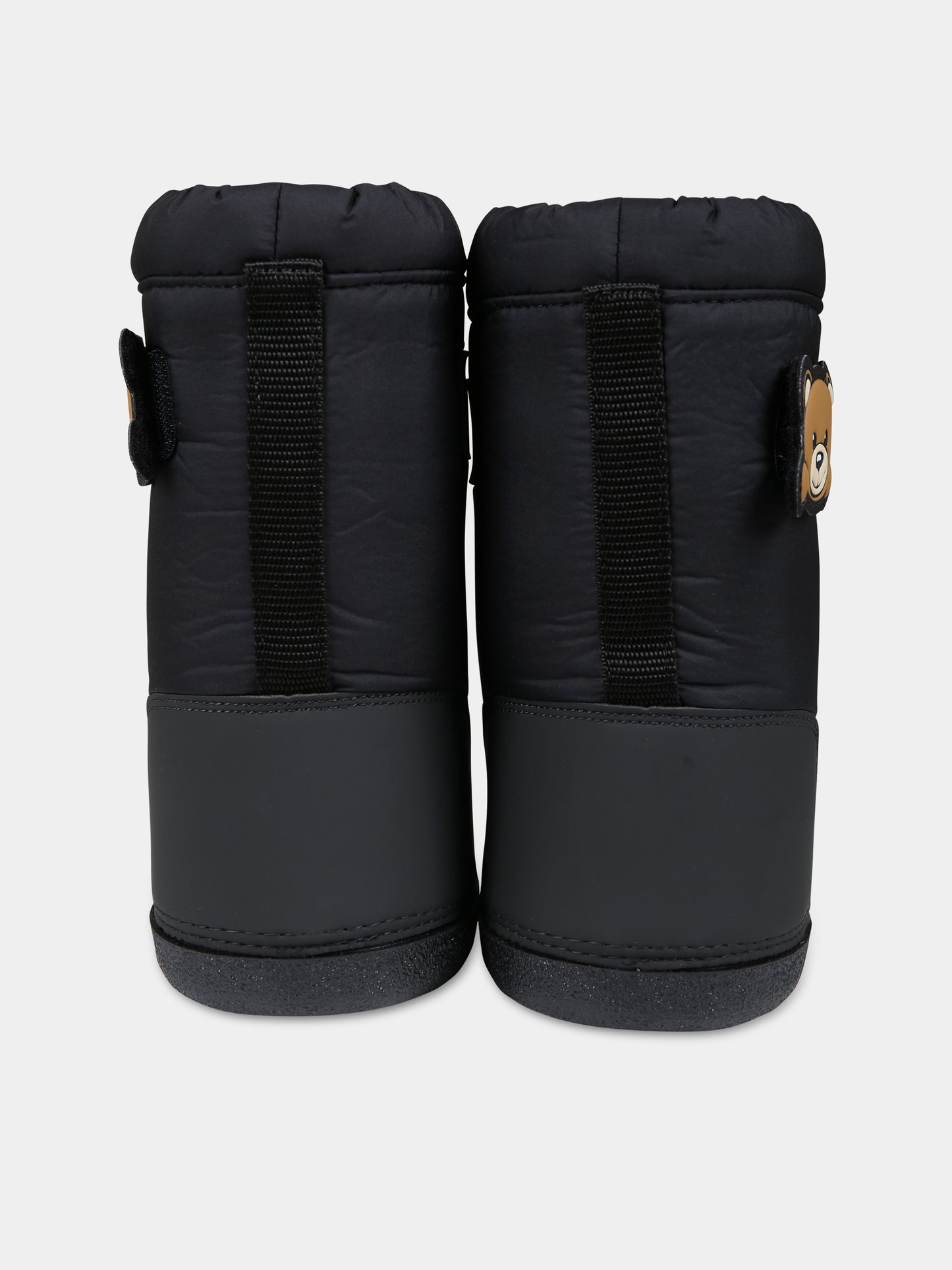 Stivali neri per bambina con Teddy Bear e logo,Moschino Kids,76104 1