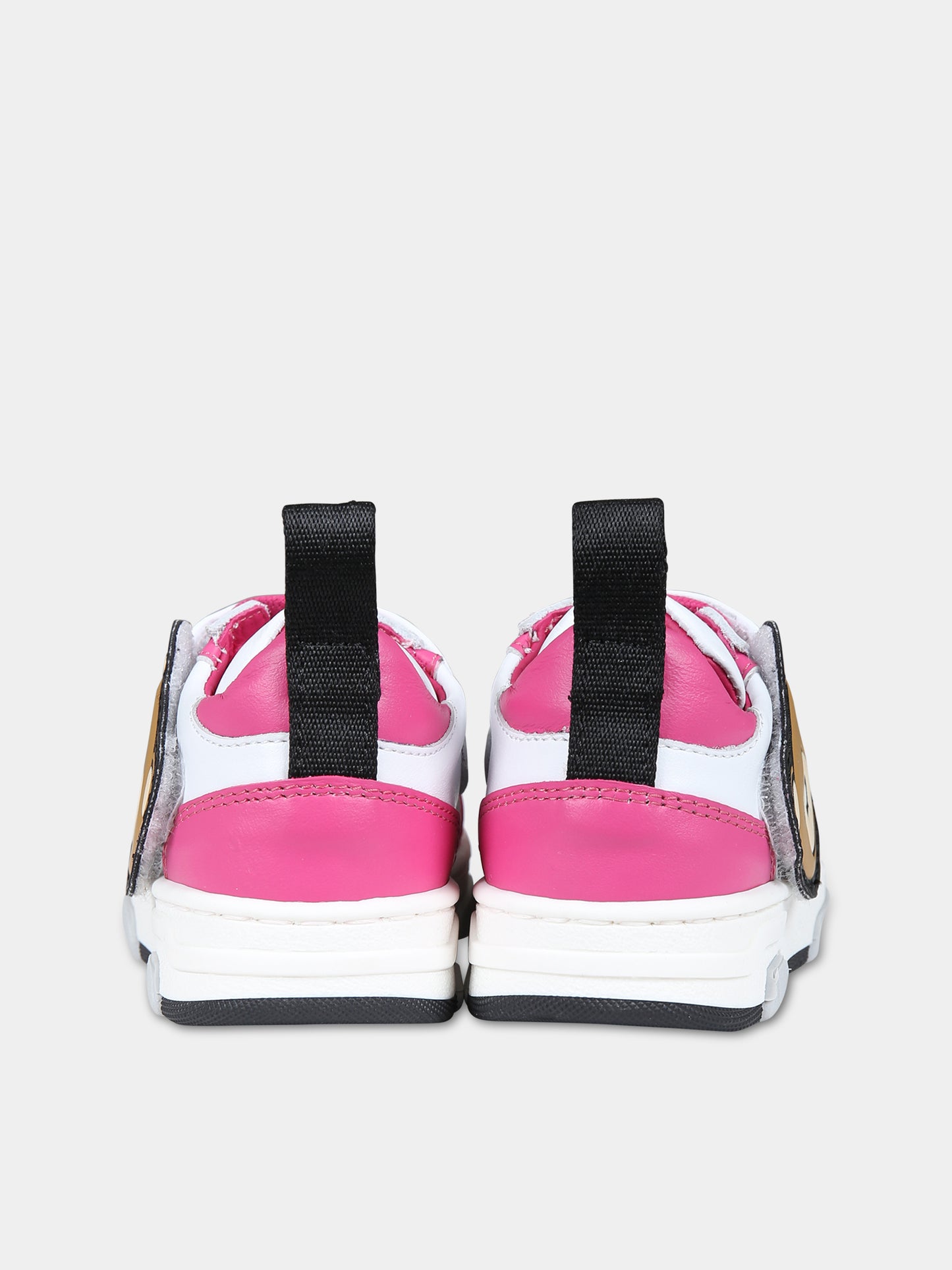 Sneakers fucsia per bambina con Teddy Bear e logo,Moschino Kids,75898 3
