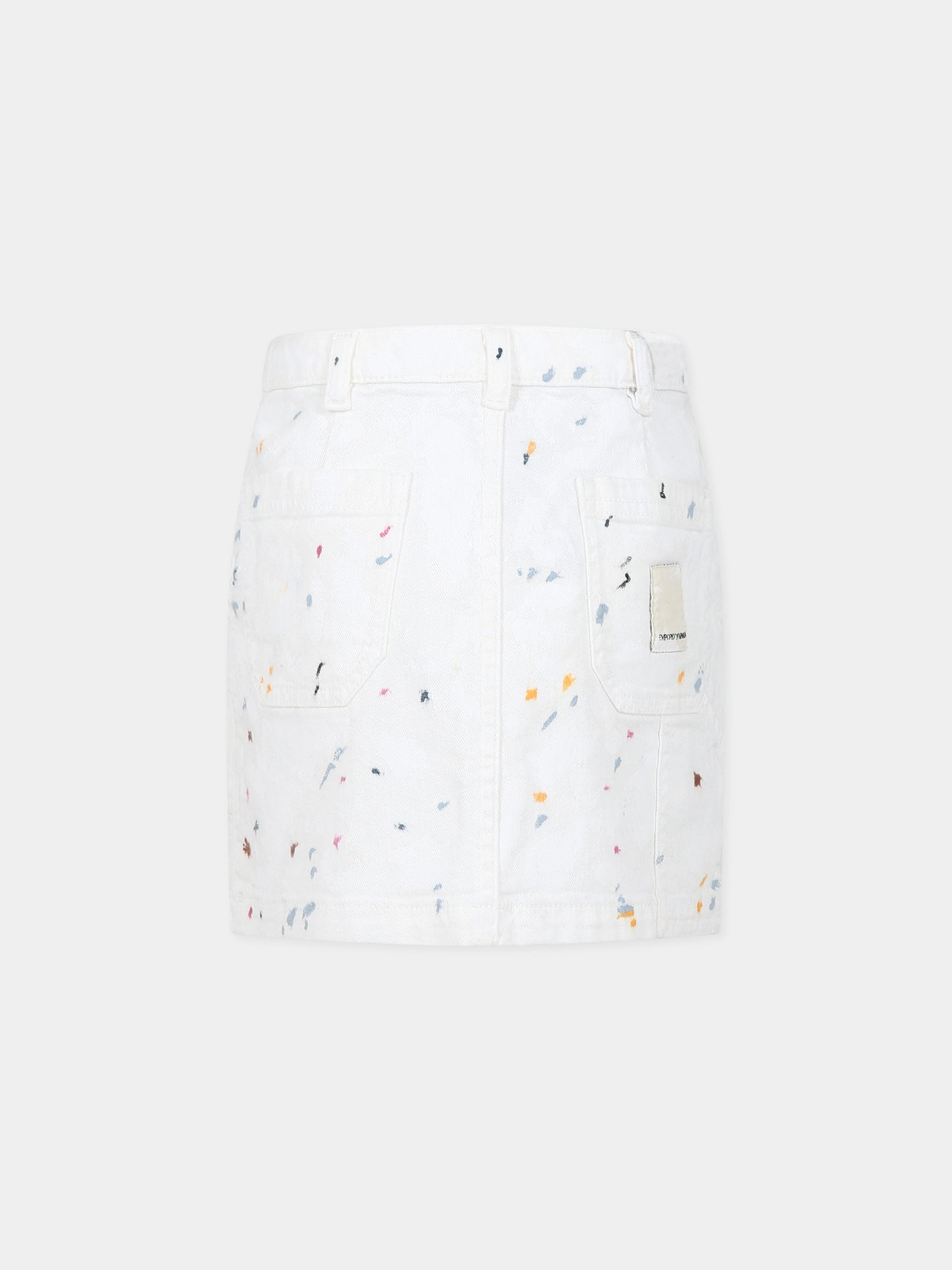 Gonna bianca per bambina con logo,Armani Junior,6R3NA2 3N5MZ 01I2