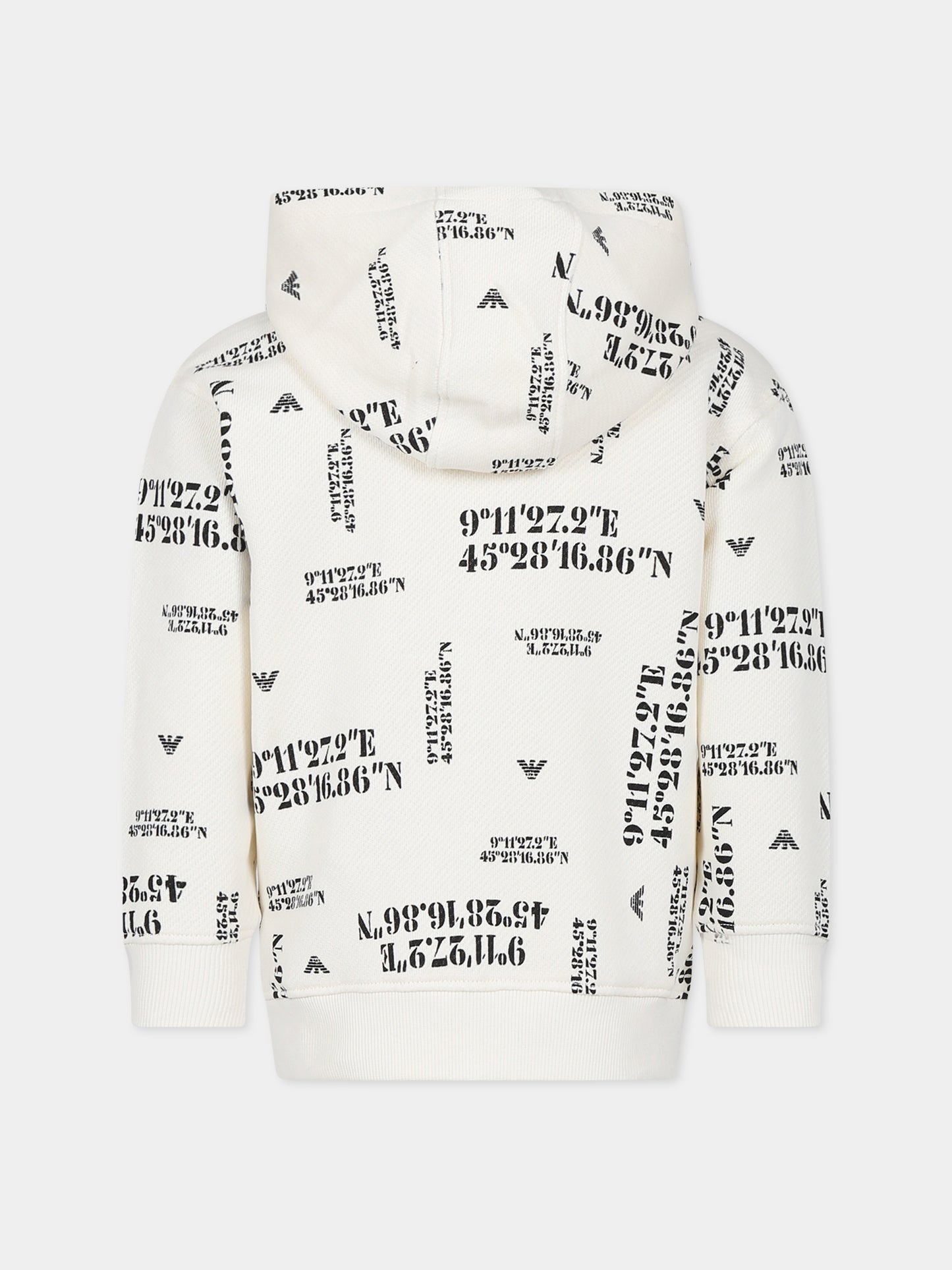 Felpa avorio per bambino con aquilotto,Armani Junior,6R3M9K 2JGCZ F1I2