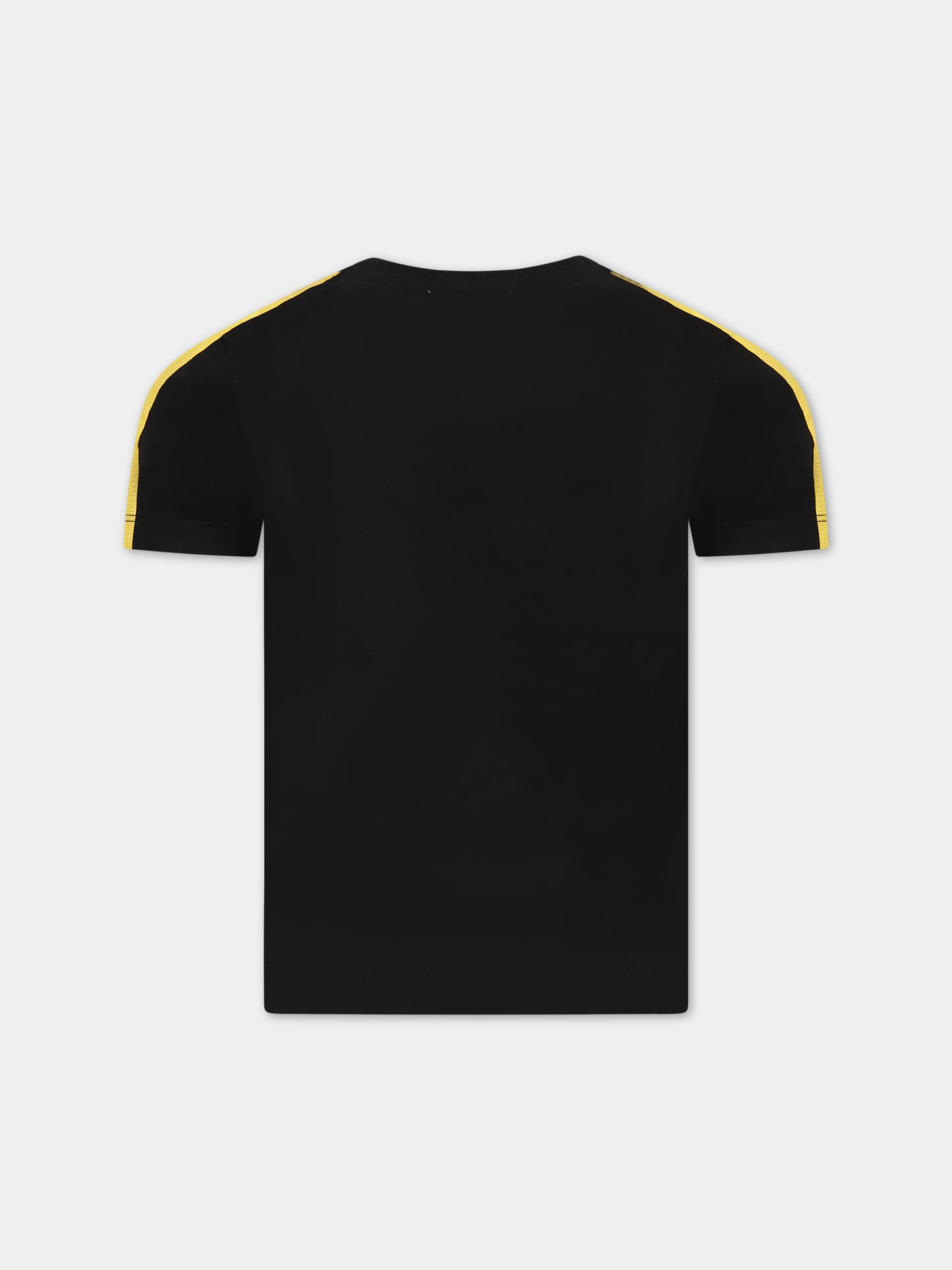 T-shirt nera per bambino con logo,Moschino Kids,HUM03Z LAA01 60100