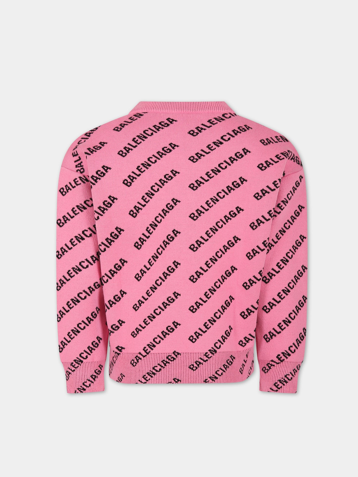 Maglione rosa per bambina con logo,Balenciaga,744377 T3233 5231