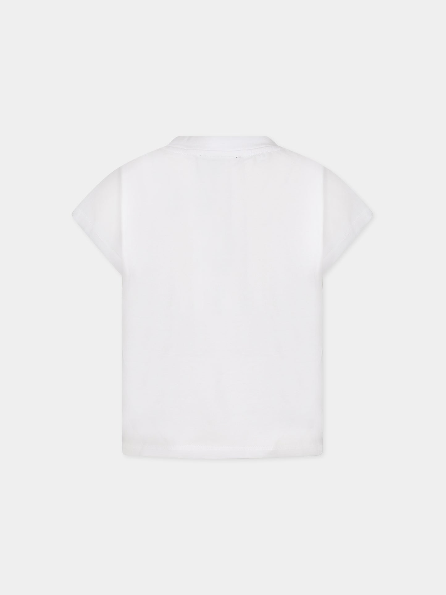 T-shirt bianca per bambina con logo,Dkny,D35S01 10B