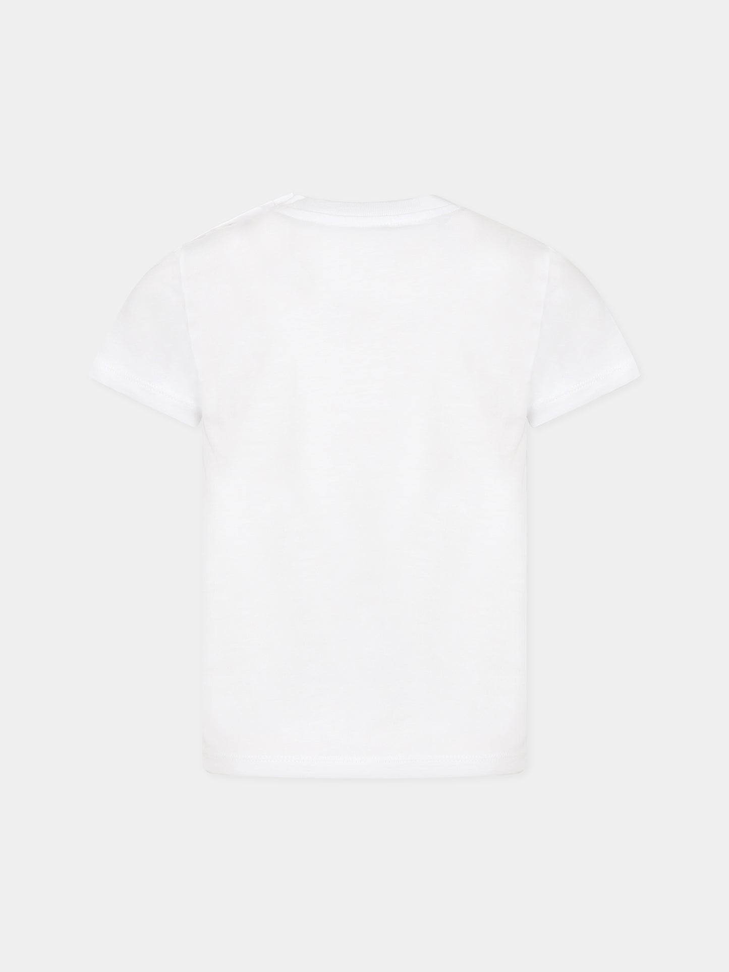 T-shirt bianca per neonato con Kotora e logo,Kenzo Kids,K05480 10B-