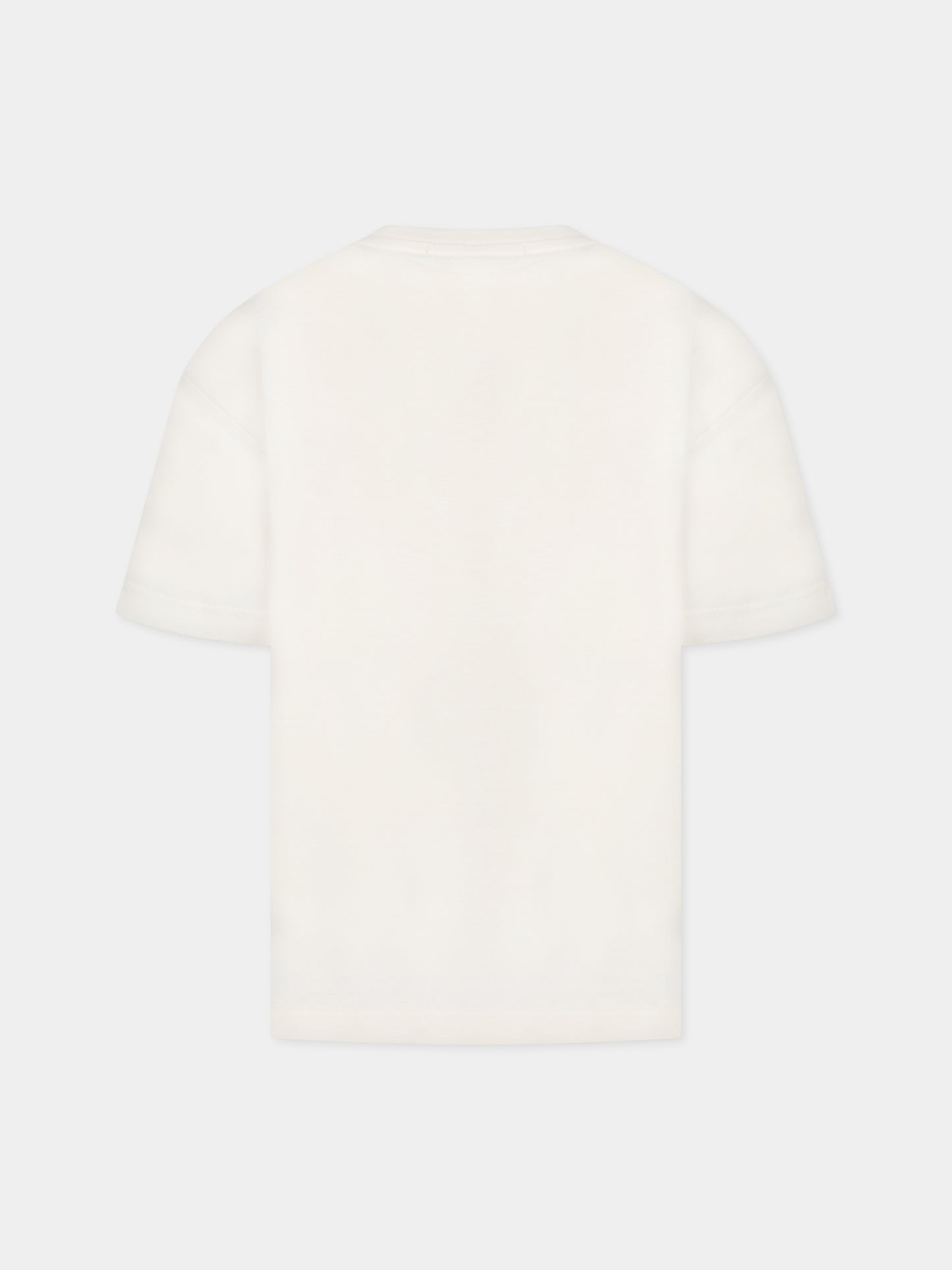 T-shirt avorio per bambini con logo,Msgm Kids,MS029318 013