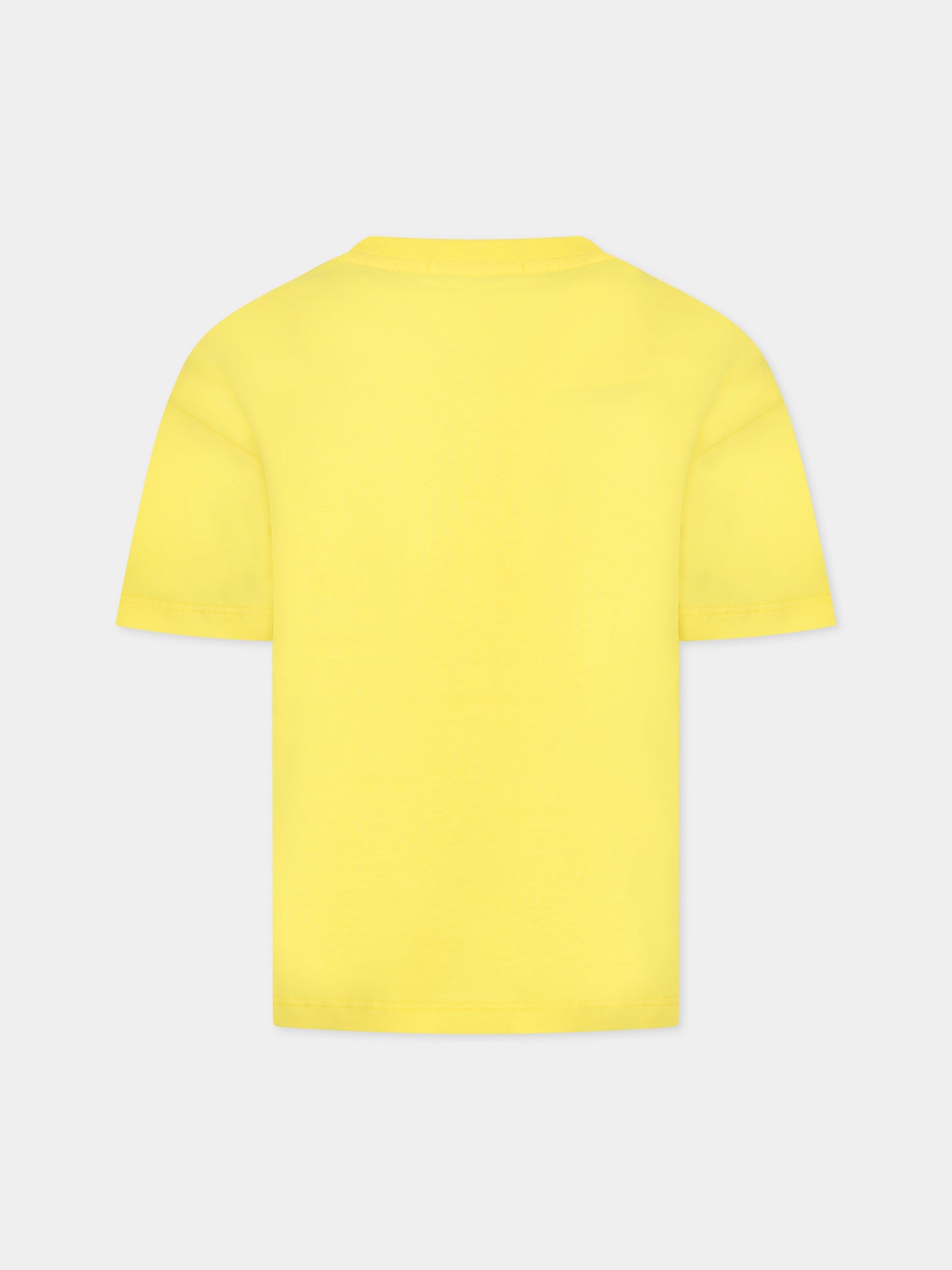 T-shirt gialla per bambina con logo,Msgm Kids,MS029372 020