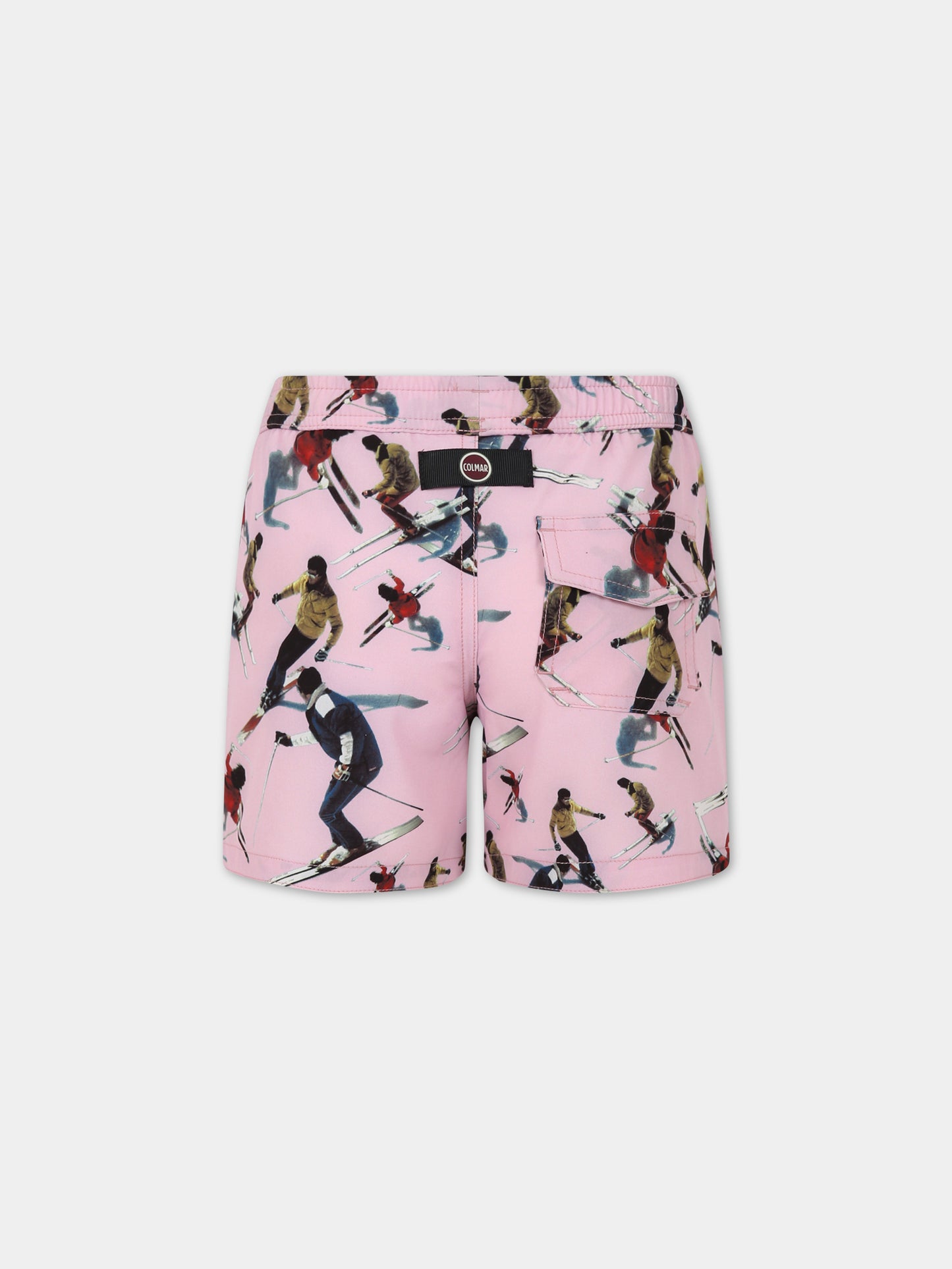 Boxer mare rosa per bambino con stampa e logo,Colmar Originals Kids,3742N 7WU 11