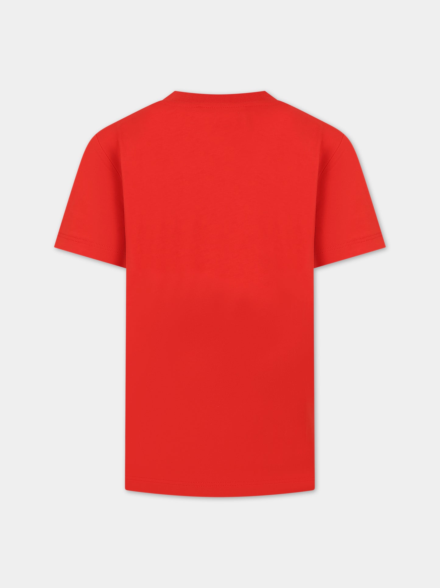 T-shirt rossa per bambino con logo,Msgm Kids,MS029501 040