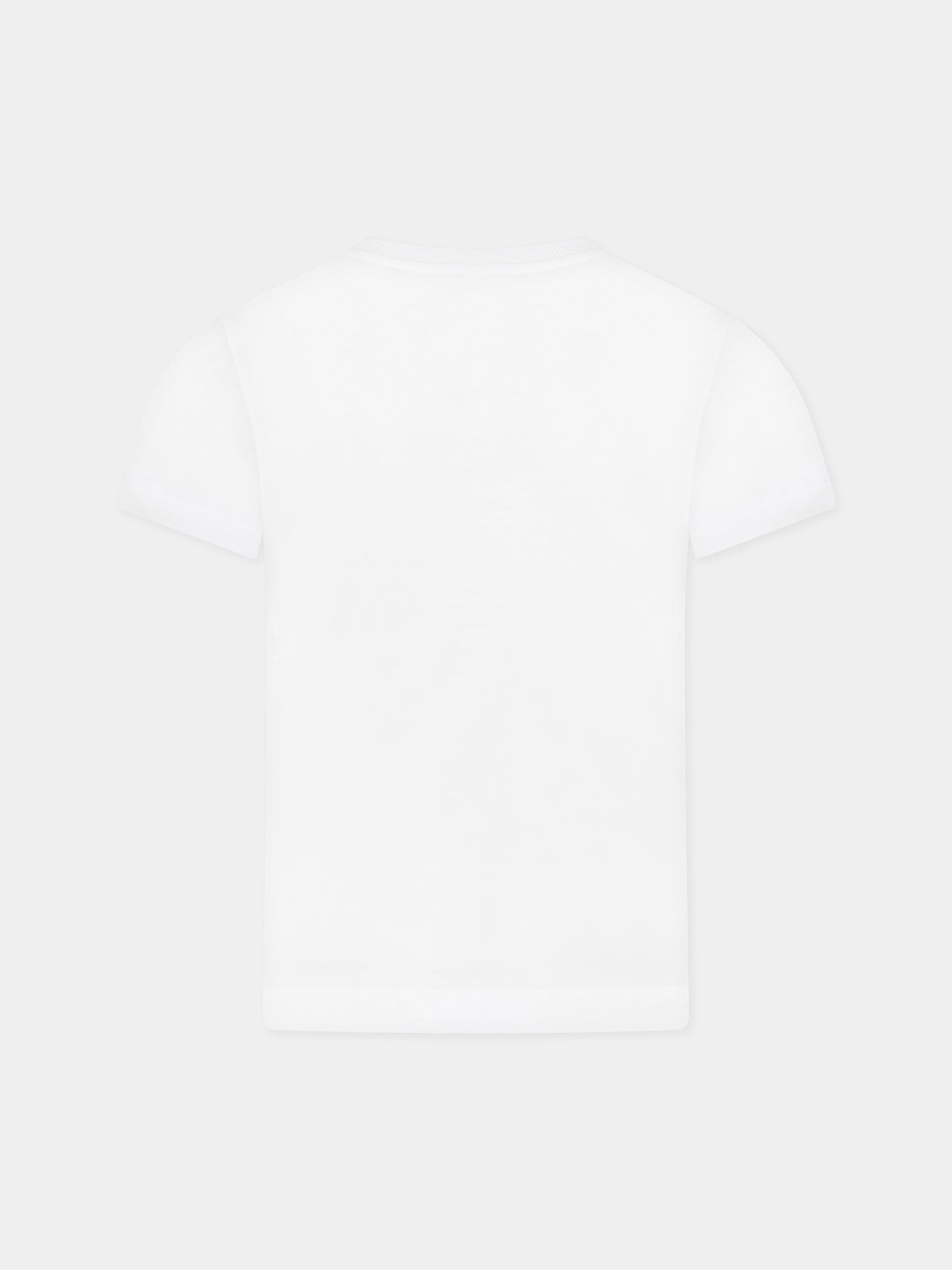 T-shirt bianca per bambini con Teddy Bear marinaio,Moschino Kids,HSM03L LAA02 10101