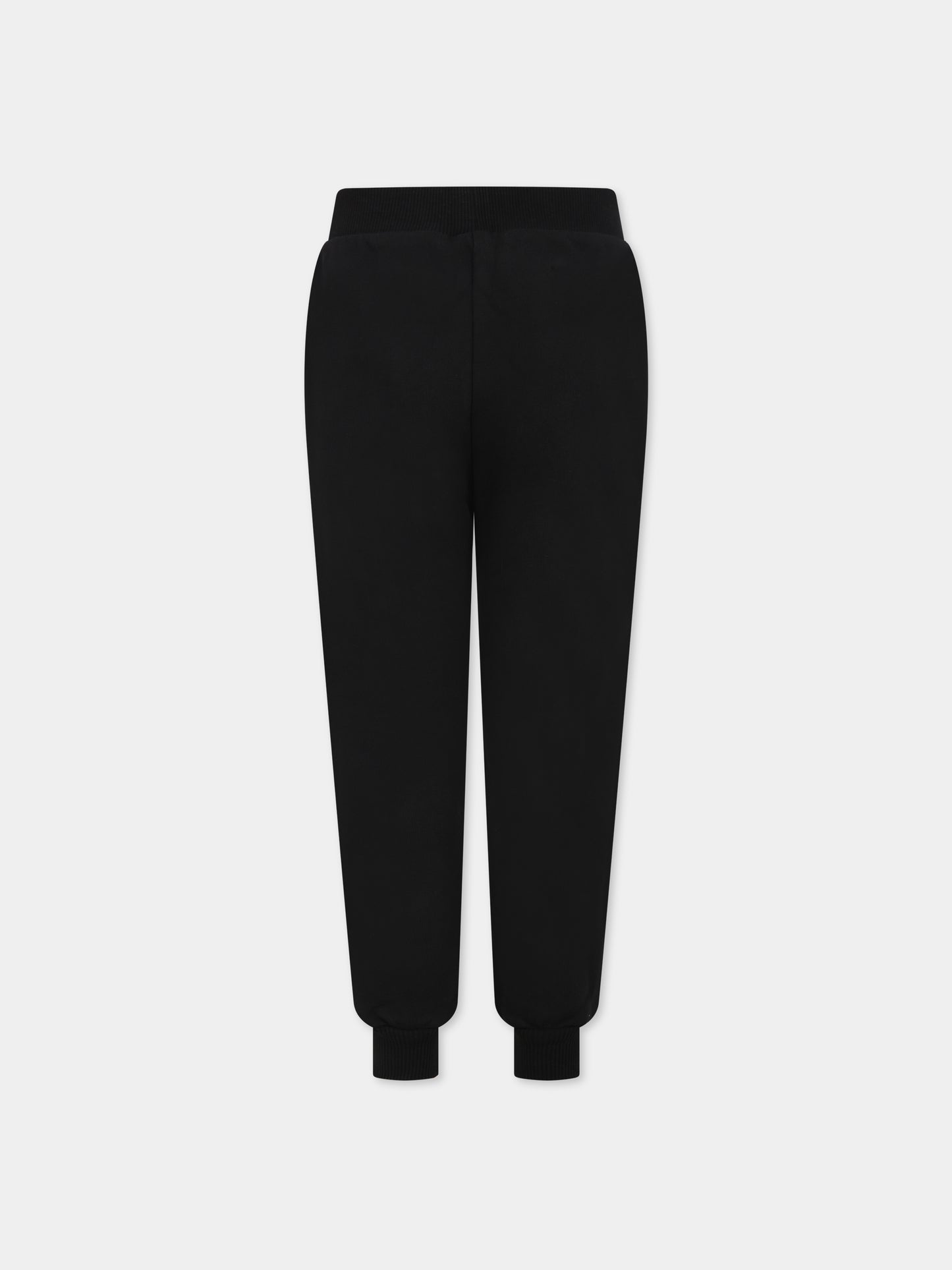 Pantaloni neri per bambino con Teddy Bear e logo,Moschino Kids,HUP060 LCA32 60100