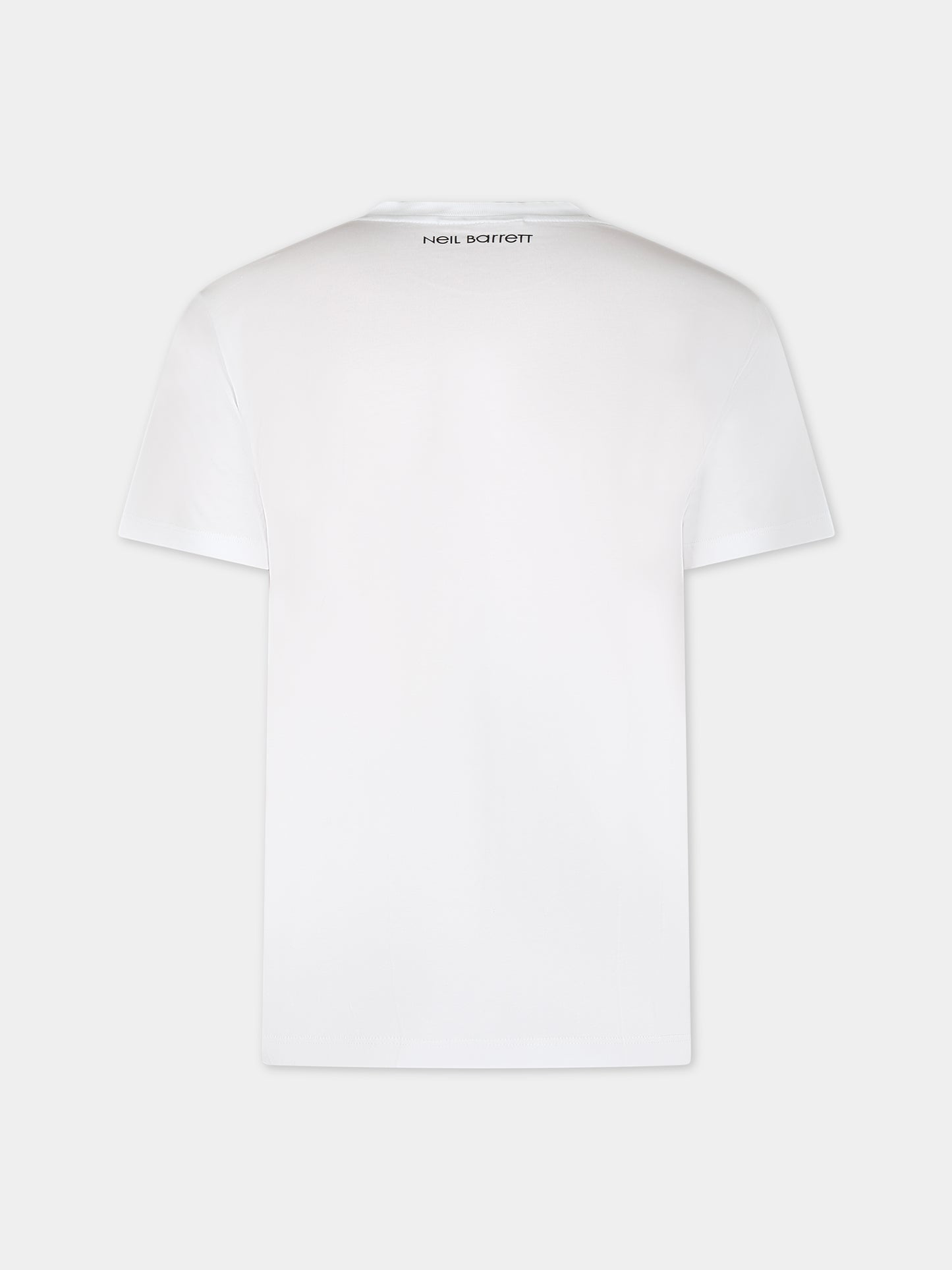 T-shirt bianca per bambino con smile e iconiche saette,Neil Barrett Kids,033581 001