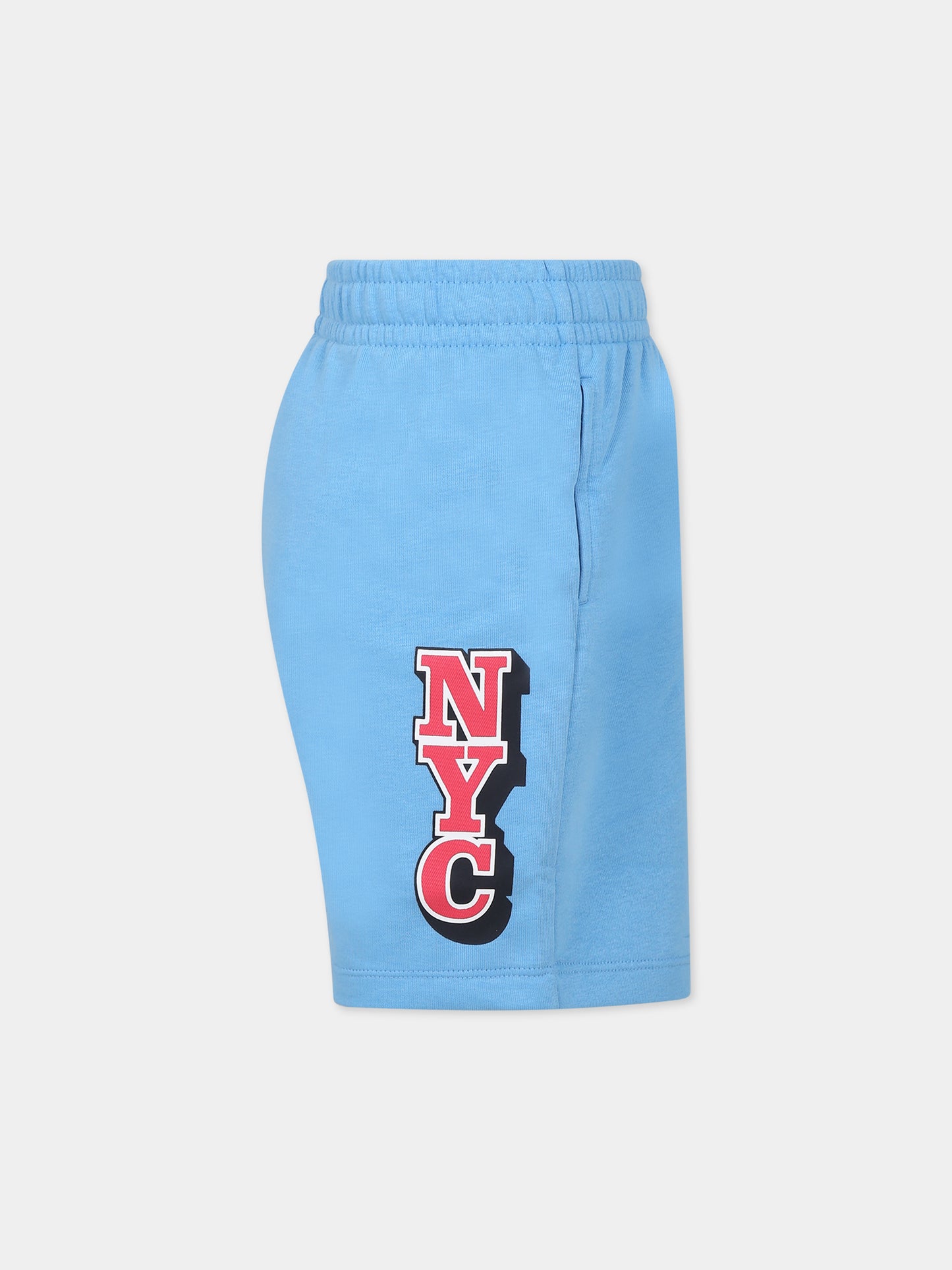 Shorts celesti per bambino con stampa,Tommy Hilfiger Junior,KB0KB08096