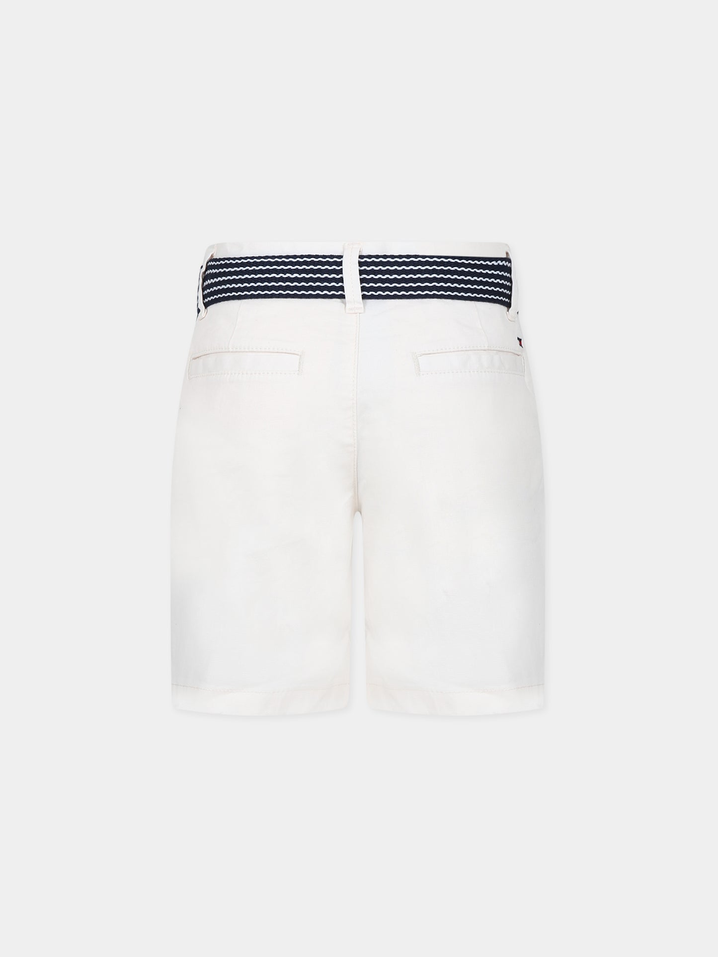 Shorts avorio per bambino con logo,Tommy Hilfiger Junior,KB0KB08127