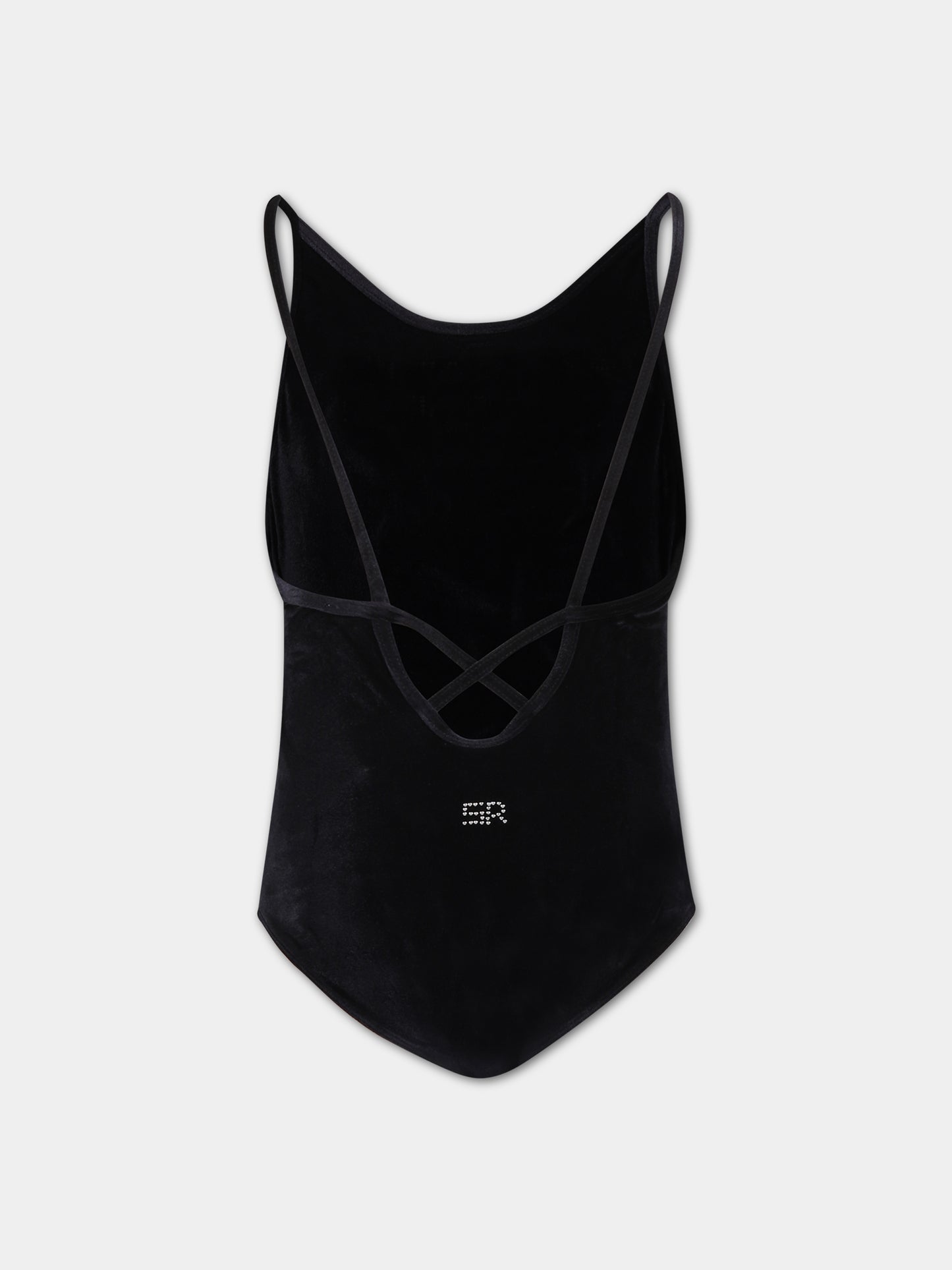 Costume nero per bambina con logo,Sonia Rykiel Paris,A17001 09B