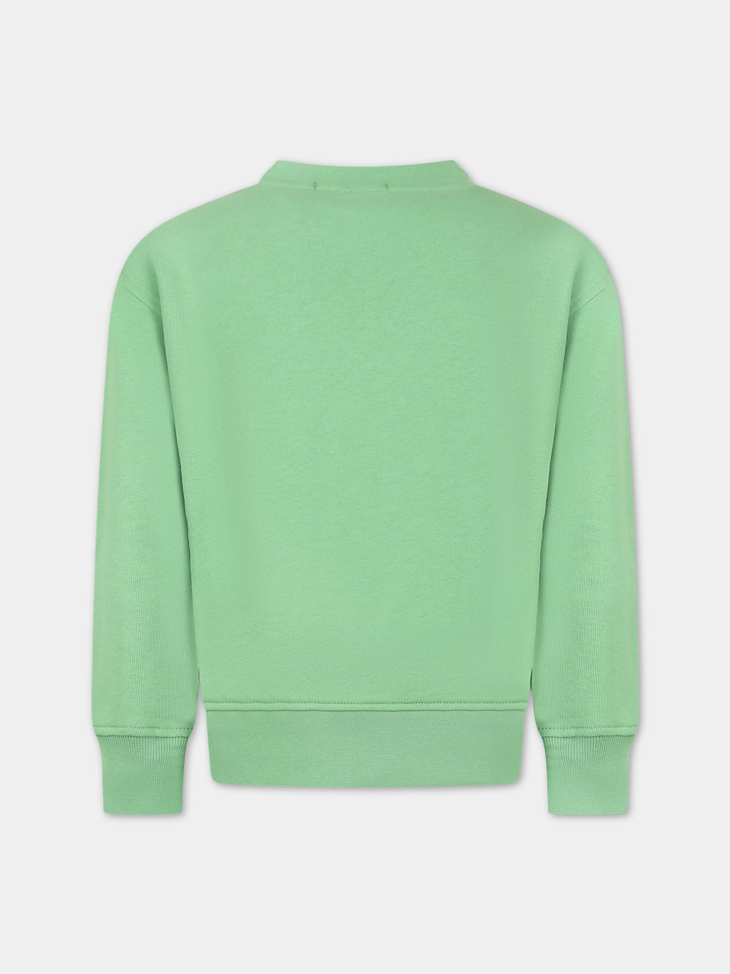 Felpa verde per bambini con logo,Msgm Kids,MS029324 902