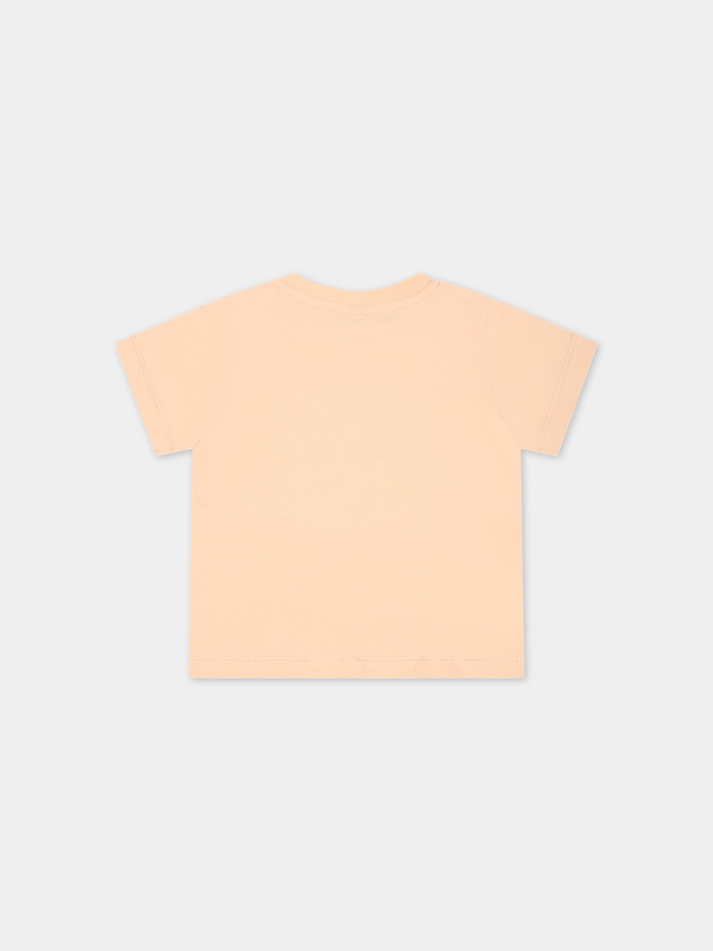T-shirt rosa per neonata con logo e stampa,Stella Mccartney Kids,TS8001 Z0434 504