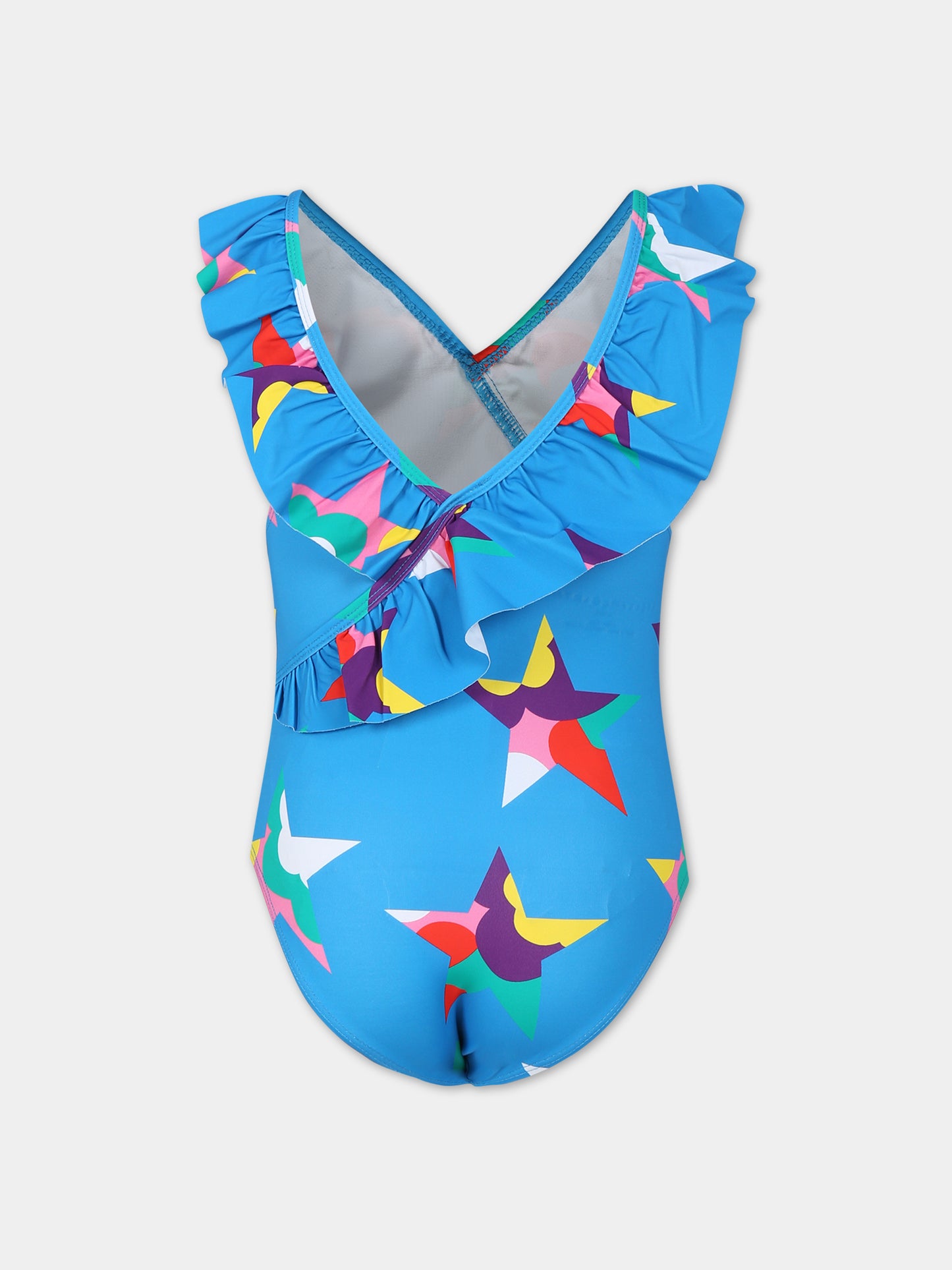 Costume blu per bambina con stelle,Stella Mccartney Kids,TSCA99 Z0867 610MC