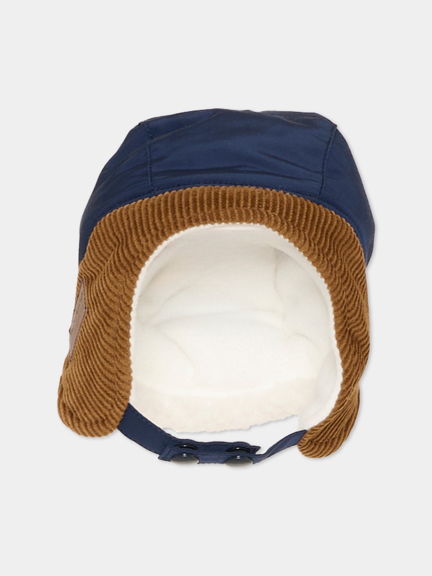 Cappello blu con paraorecchie per neonato