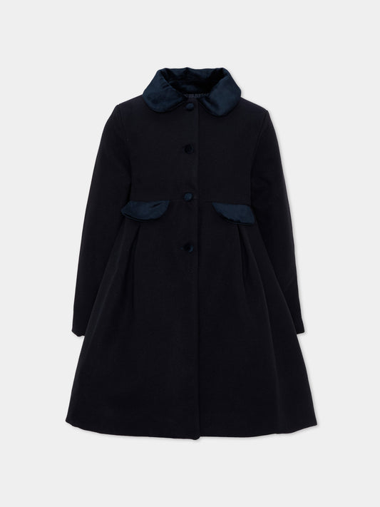 Cappotto blu per bambina