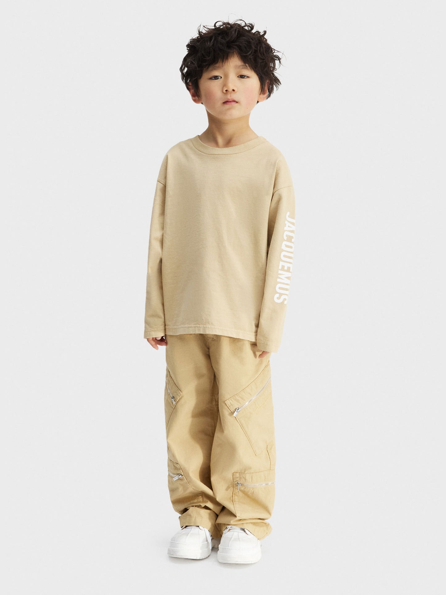 Beige 'Le Manches Longues' t-shirt for kids