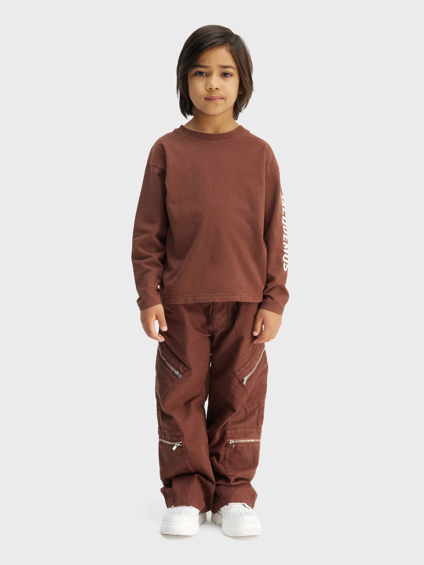 Brown 'Le Manches Longues' t-shirt for kids