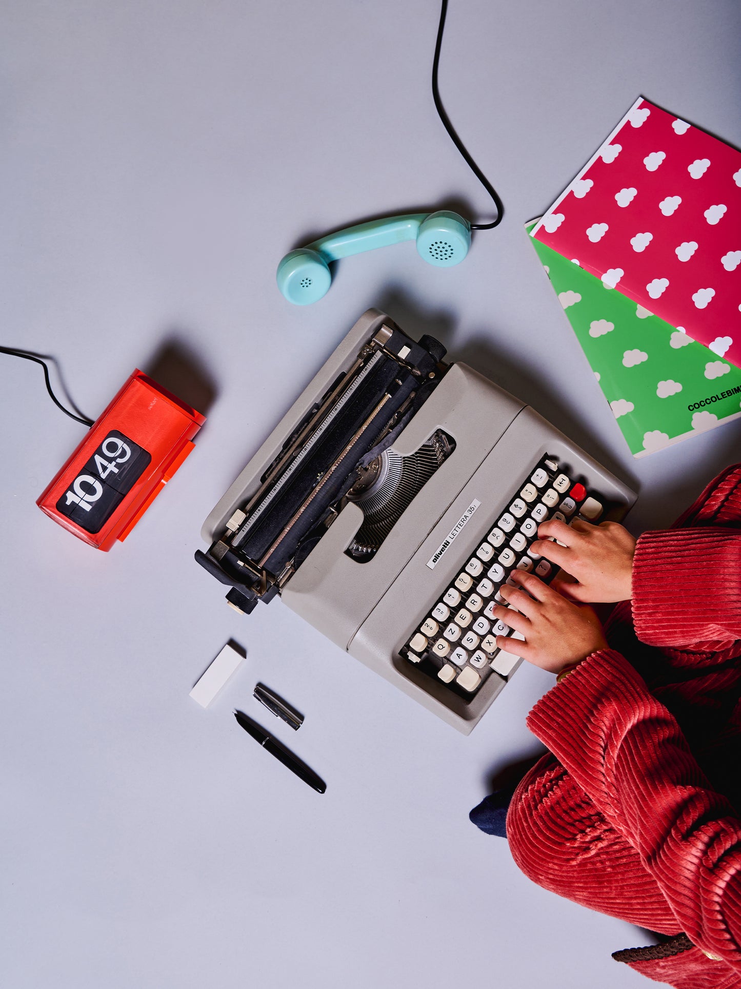 Pink and green Pigna x Coccolebimbi notebooks