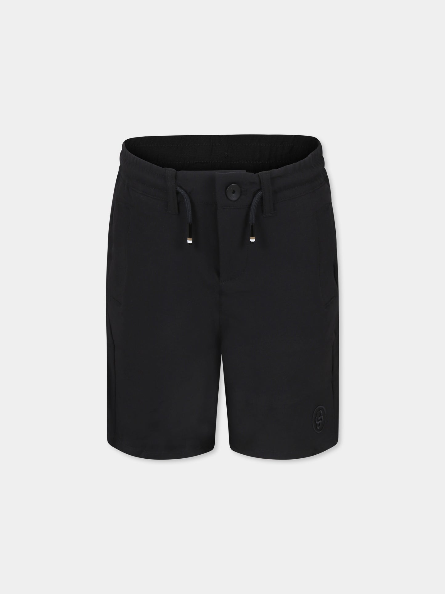 Black shorts for boy with logo