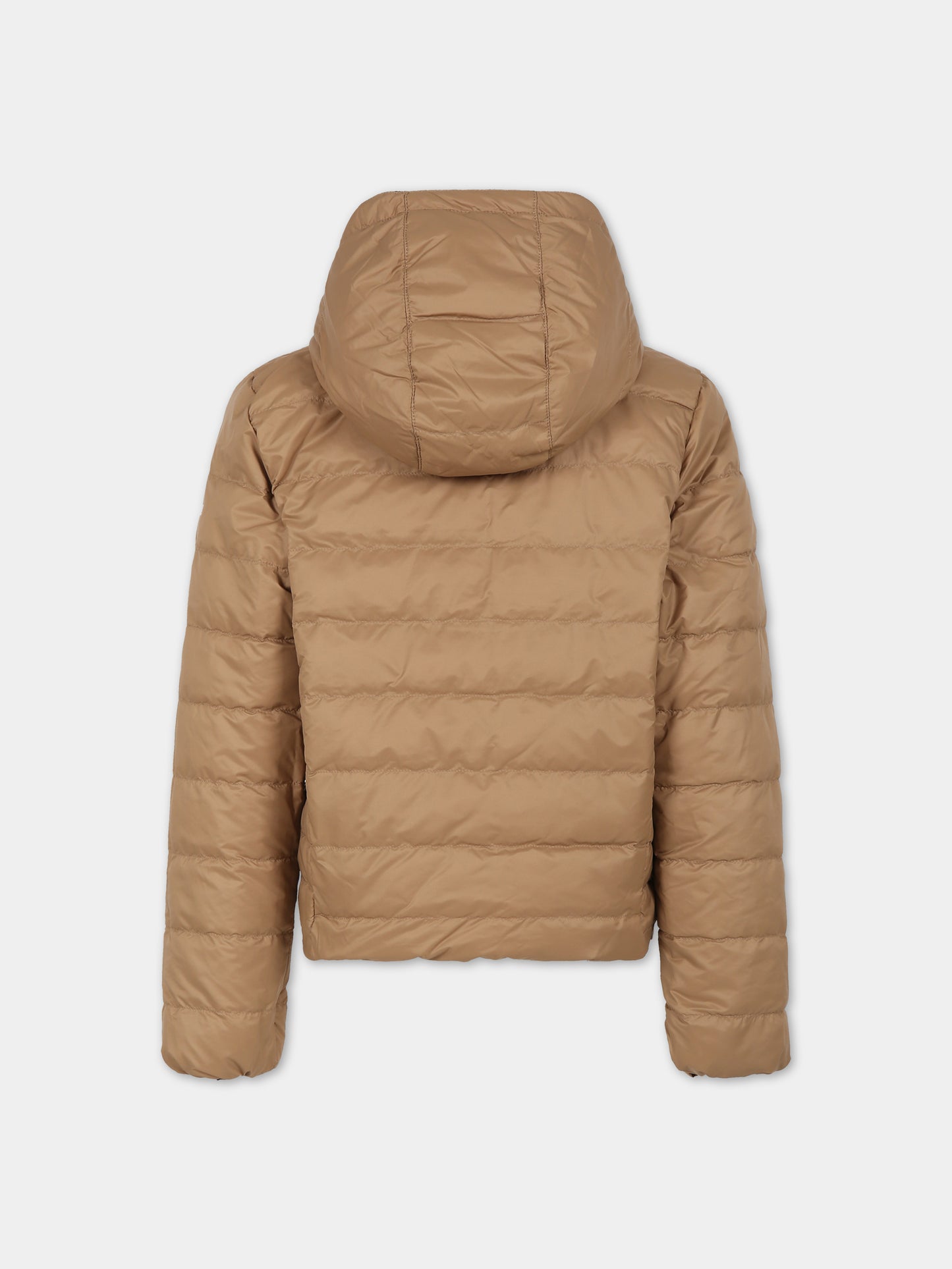 Black down jacket for boy with logo