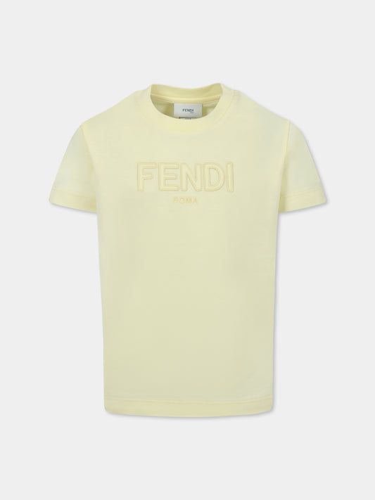 Yellow t-shirt for kids with logo