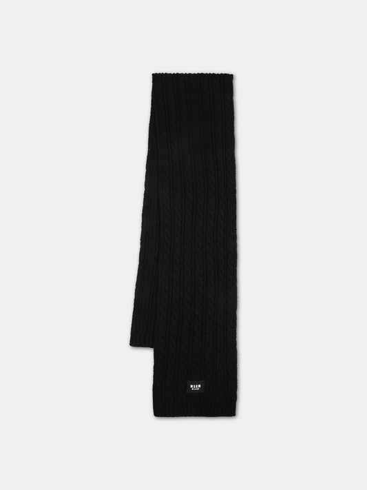 Black scarf for kids with logo