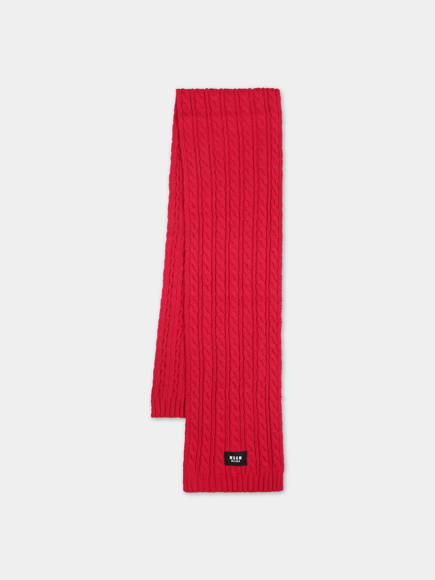 Fuchsia scarf for girl with logo