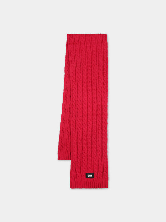 Fuchsia scarf for girl with logo