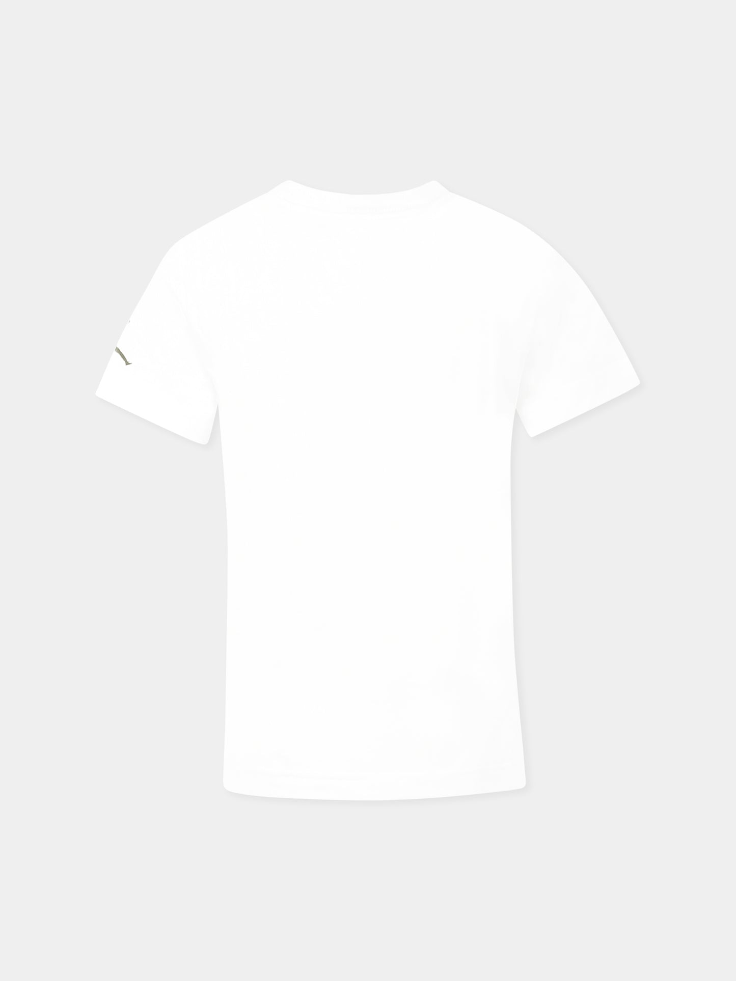White t-shirt for boy with logo