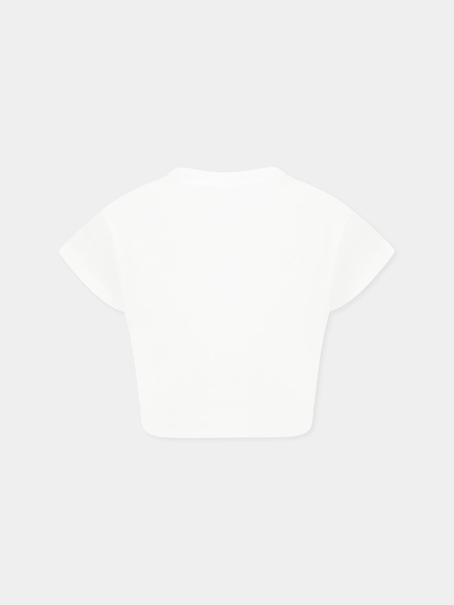 White crop t-shirt for girl with logo