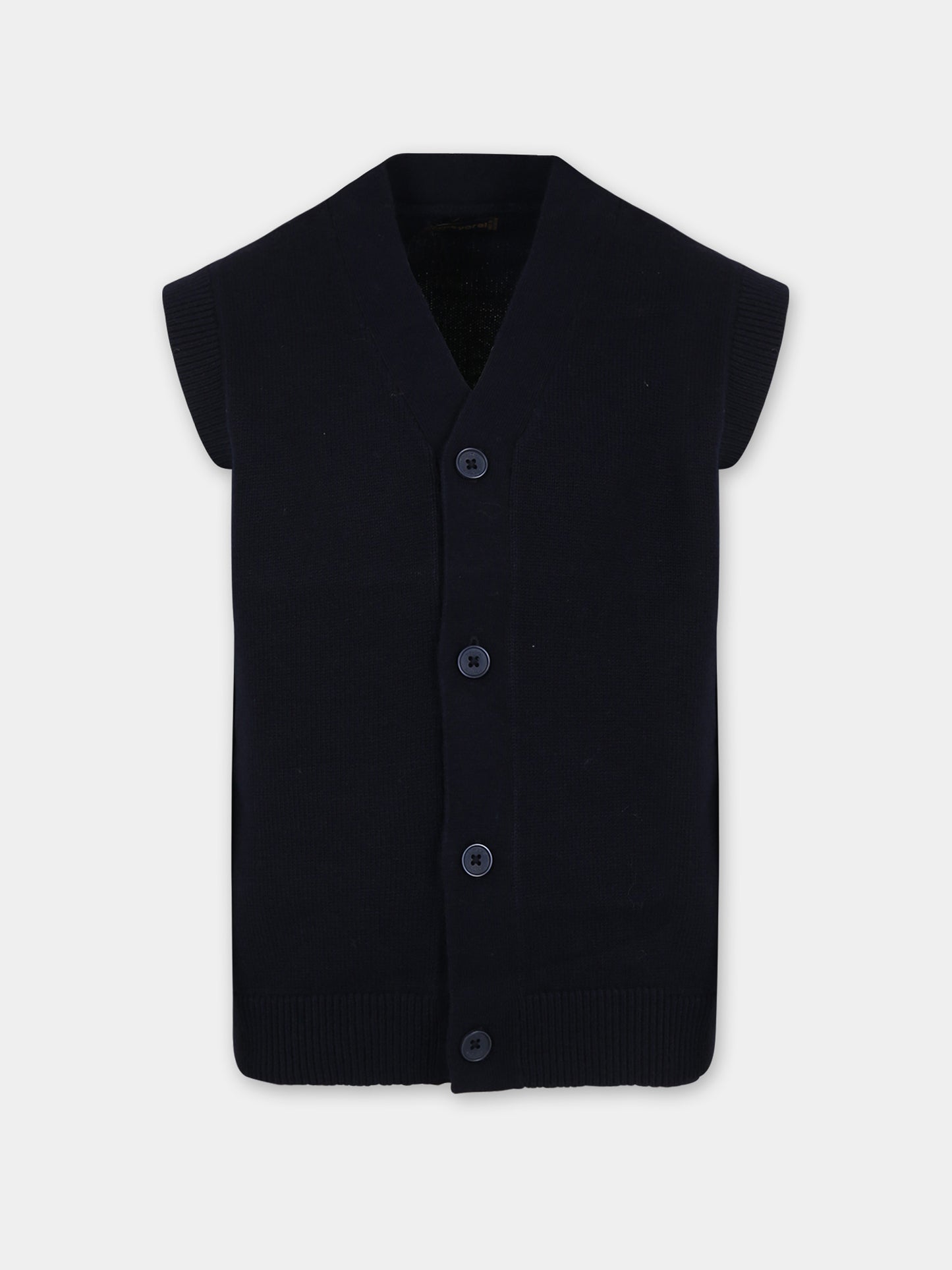 Blue vest sweater for boy with logo