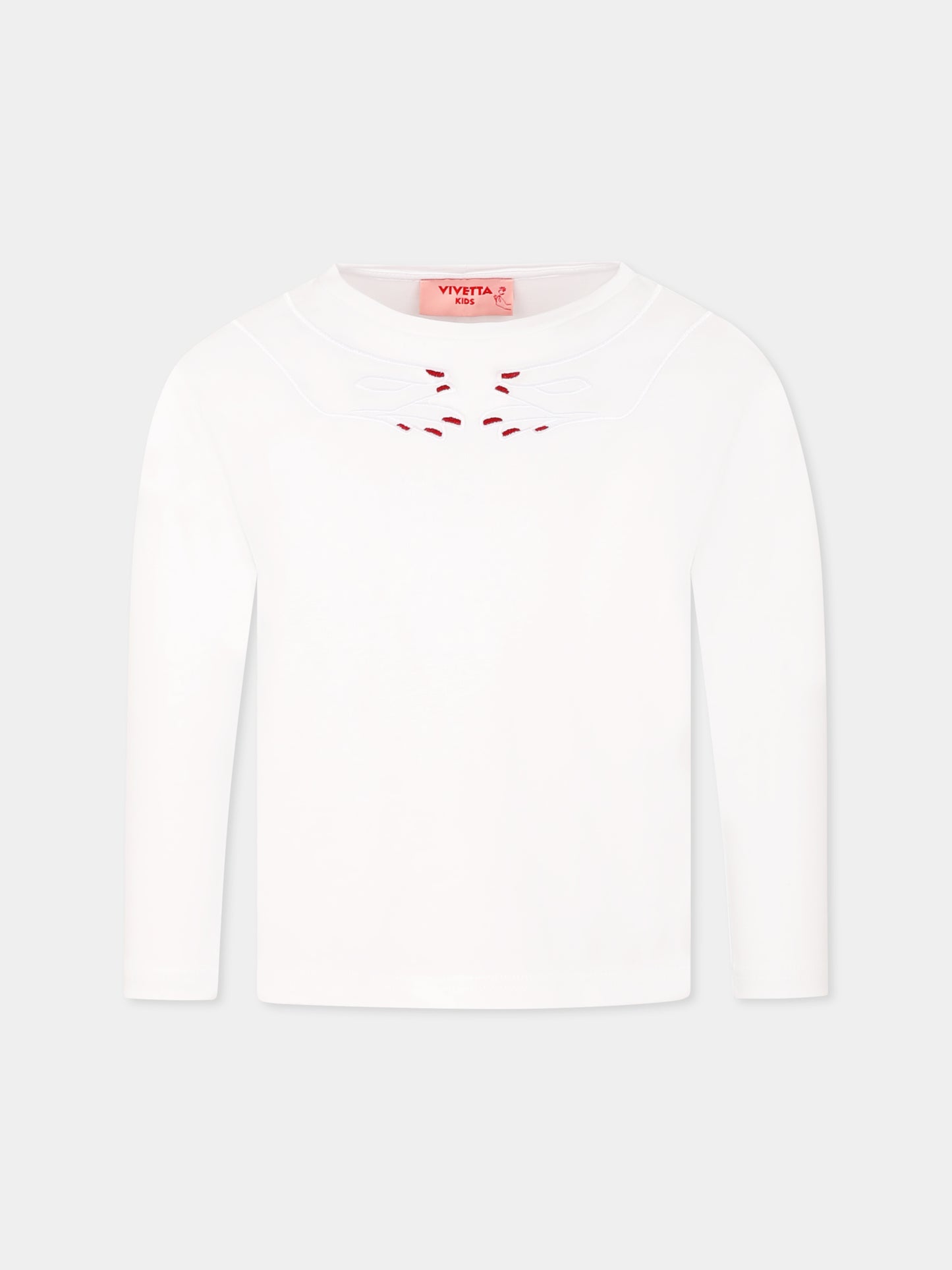 White t-shirt for girl with hands